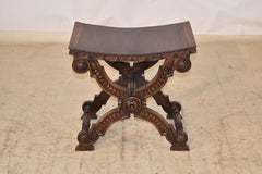 19th Century English Walnut Savonarola Stool