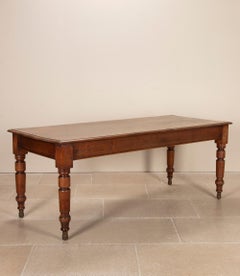 19th Century English Walnut Serving or Kitchen Table