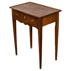 19th Century English Walnut Side Table with Drawer and Raised Gallery Top
