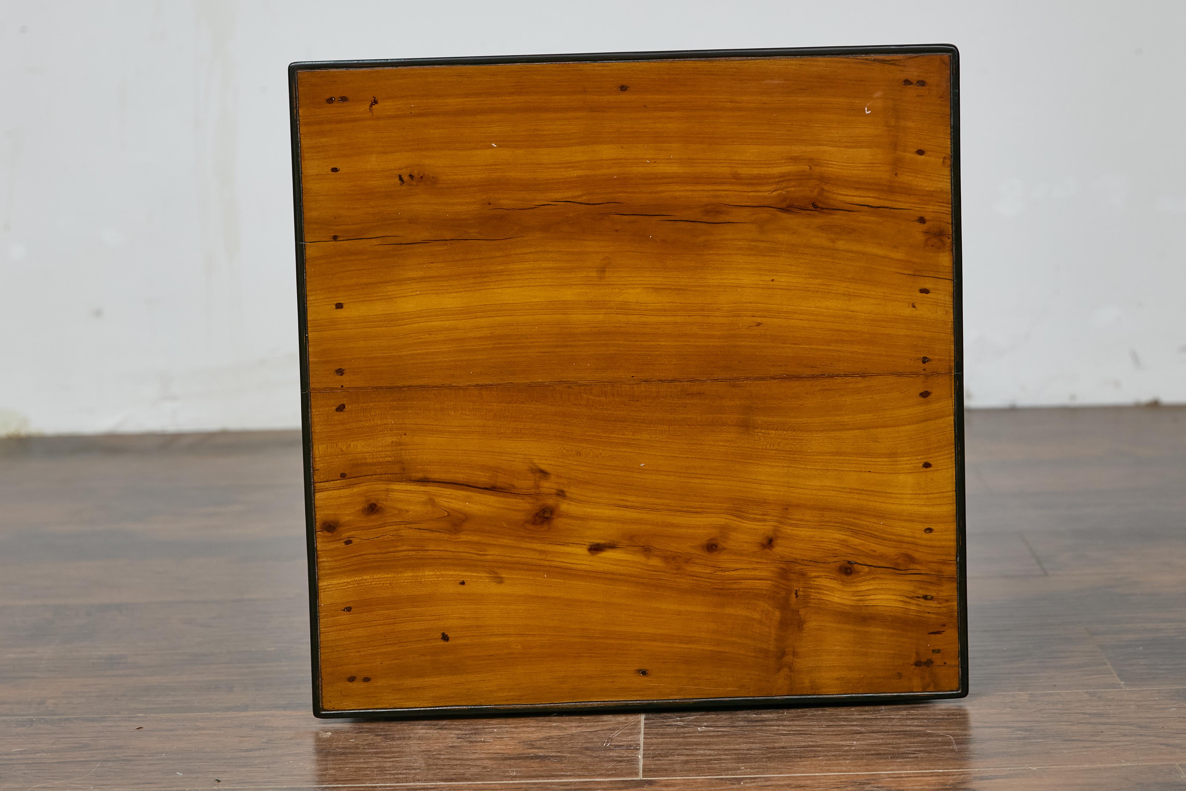 Table à pointes anglaise du 19ème siècle avec tiroirs et traverse en forme de H en vente 9
