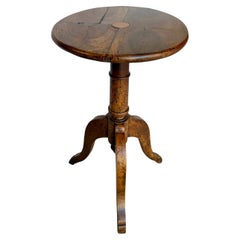 19th Century English Walnut Tripod Side Table