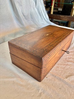 19th Century English Walnut Tunbridge Ware Writing Box