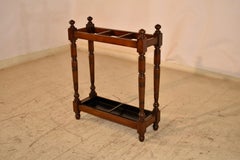 19th Century English Walnut Umbrella Stand