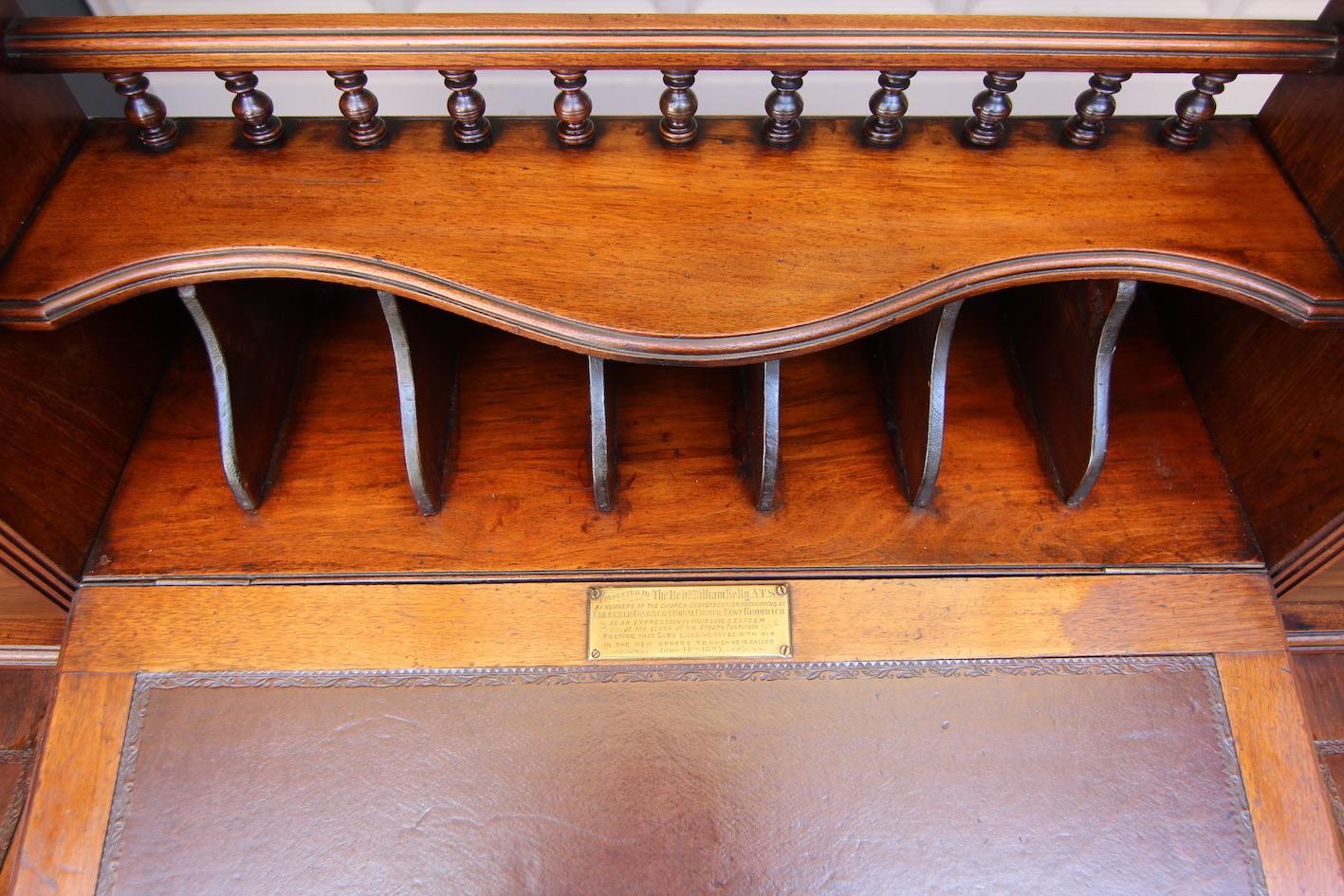 19th Century English Walnut Writing Desk of Reverend William Kelly 10