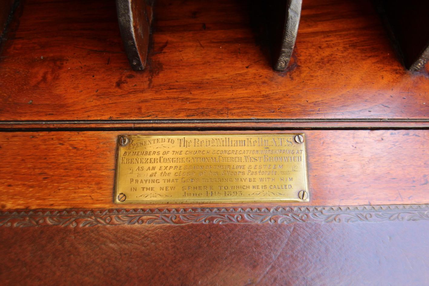19th Century English Walnut Writing Desk of Reverend William Kelly 12