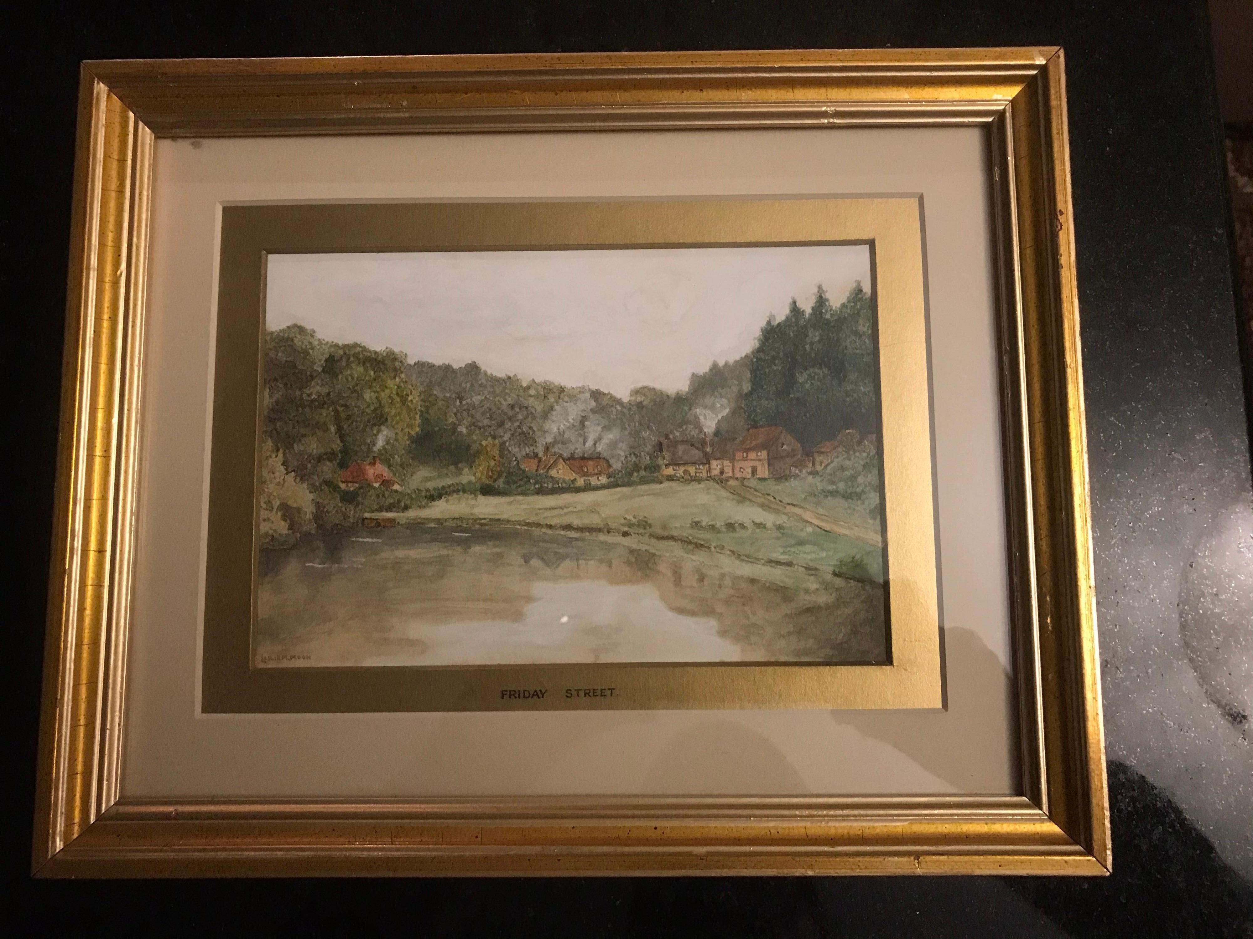 Original 19th Century English Watercolor Artist Signed Leslie Moon For Sale 2