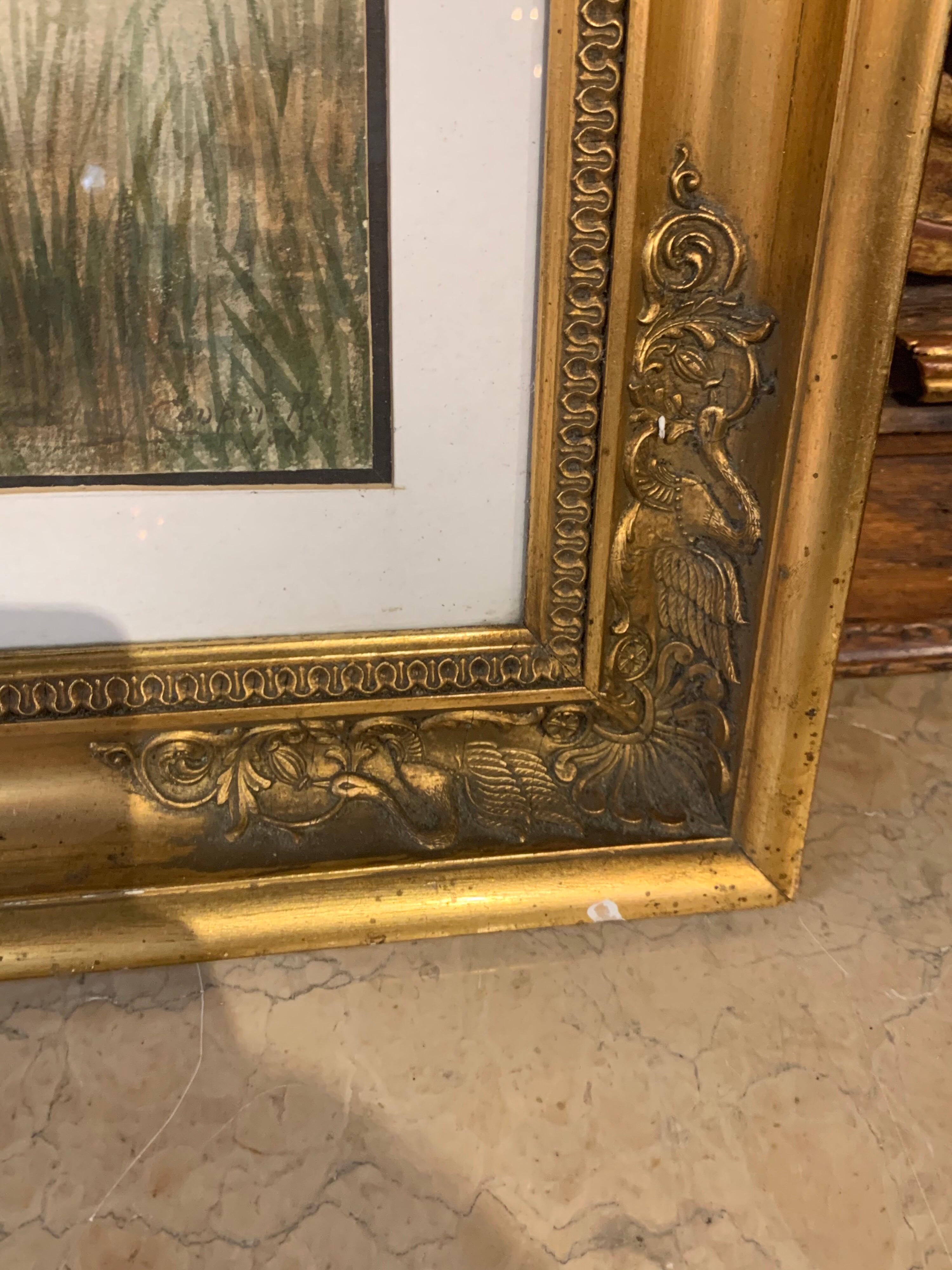 19th Century English Watercolor of Cows By Thomas S. Cooper In Good Condition For Sale In Dallas, TX