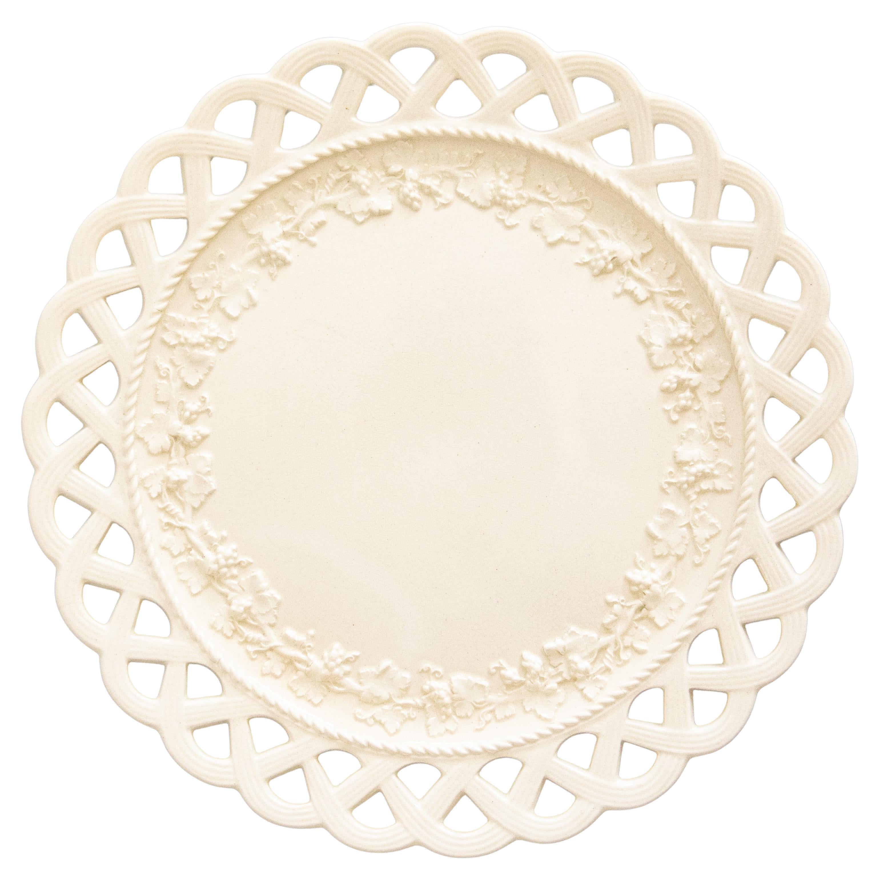 19th Century English Wedgwood Creamware Reticulated Plate