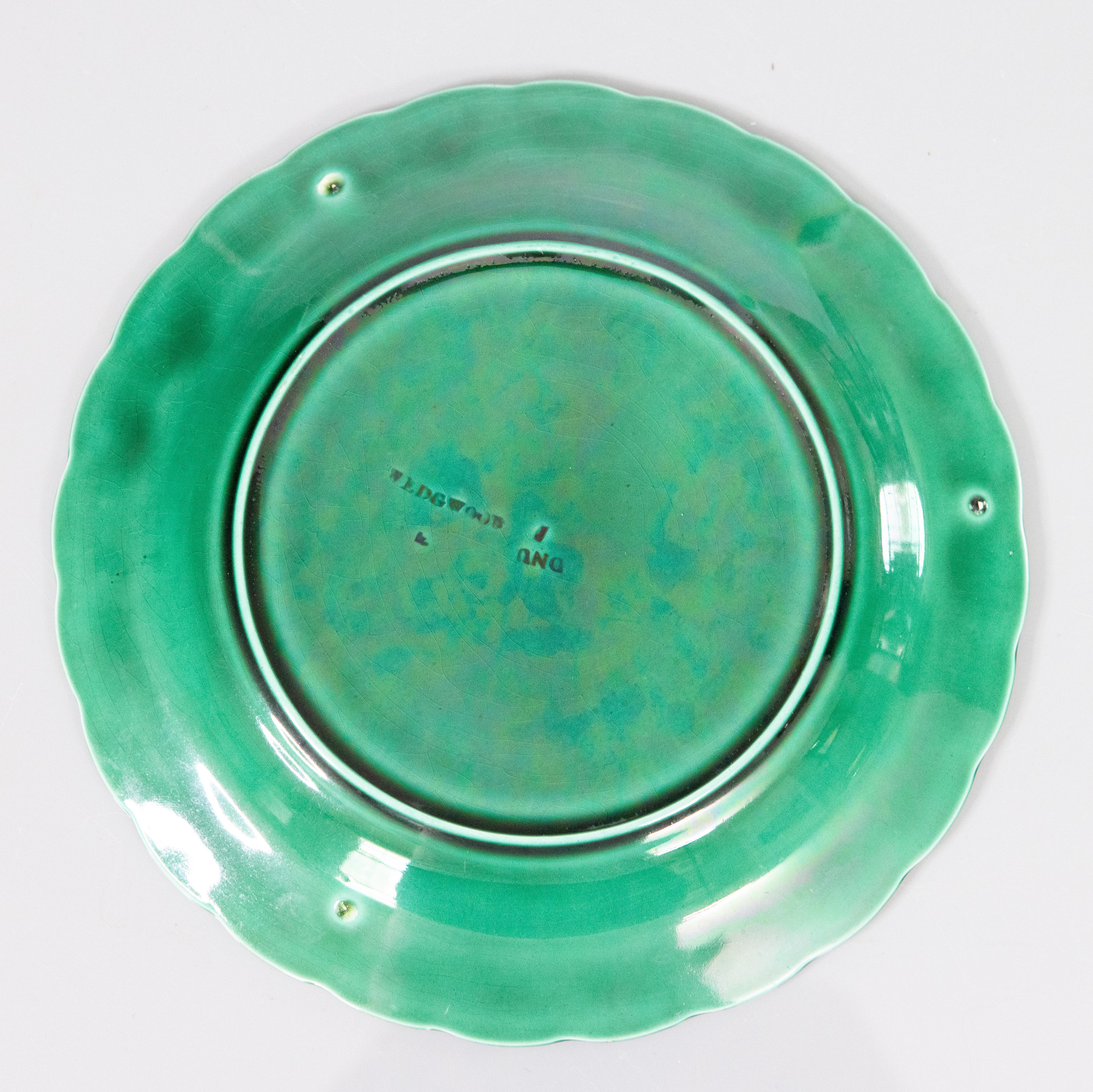 Plato girasol verde de mayólica Wedgwood inglesa del siglo XIX en Bueno estado para la venta en Pearland, TX