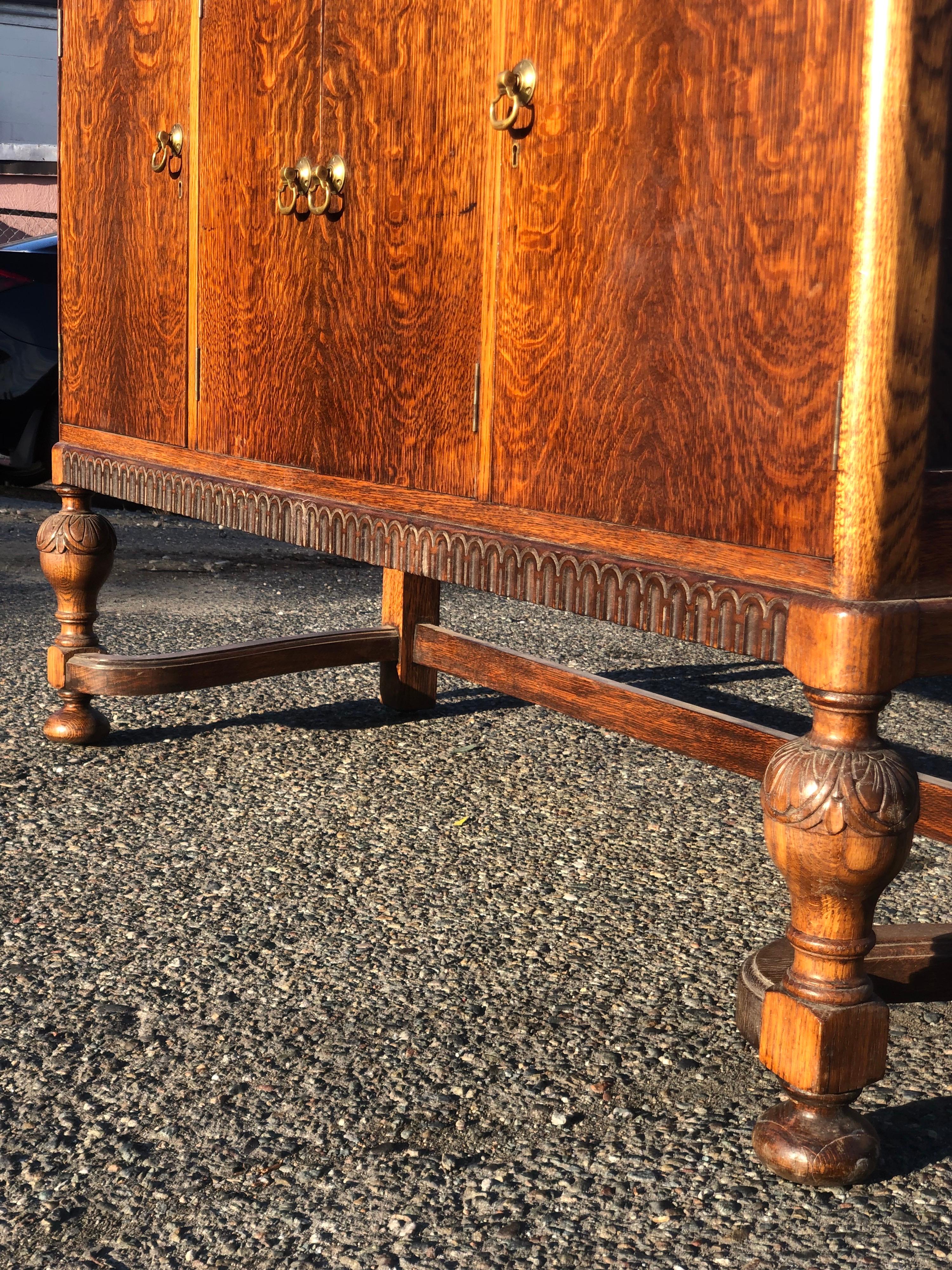 American Classical 19th Century English Welsh Oak Sideboard For Sale