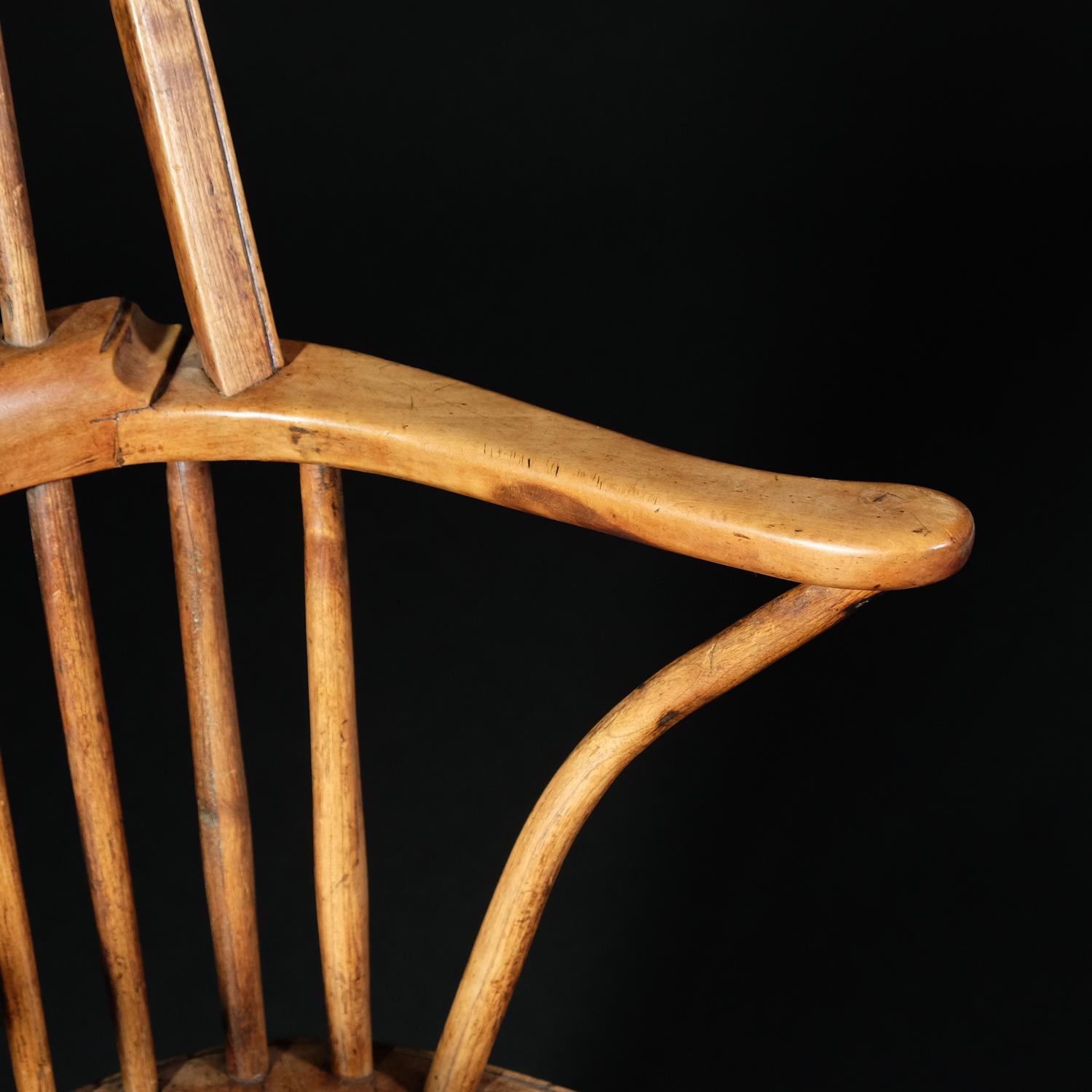 19th Century English West Country Stick Back Windsor Chair, Elm and Yew Wood 2