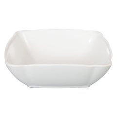19th Century English White Ironstone Fluted Square Bowl Dish