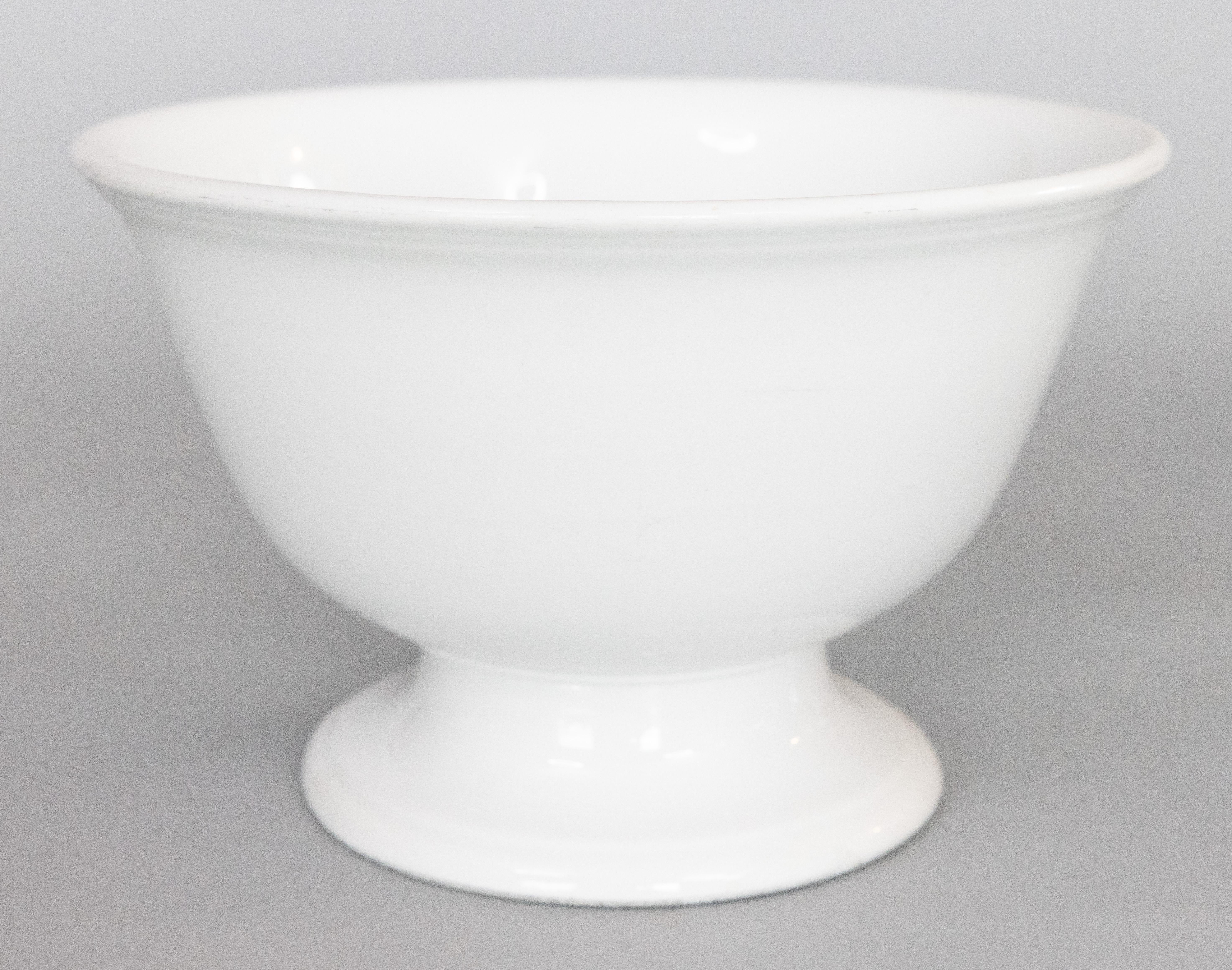 19th Century English White Ironstone Pedestal Punch Bowl For Sale 2