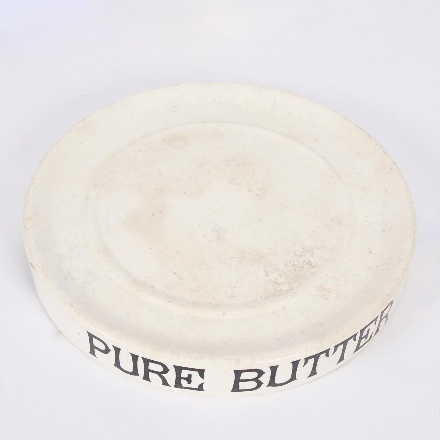 British 19th Century English White Ironstone Pure Butter Dish