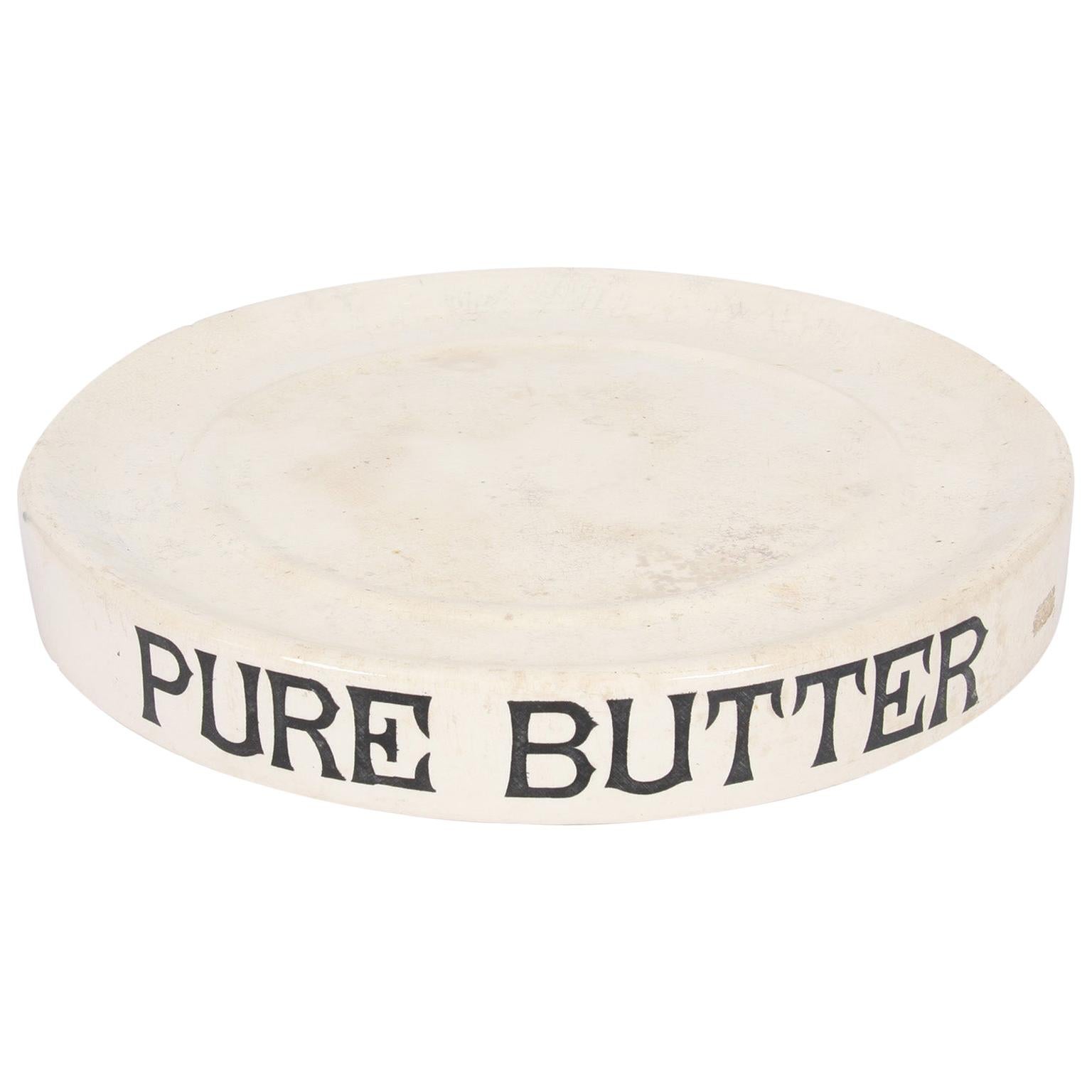 19th Century English White Ironstone Pure Butter Dish