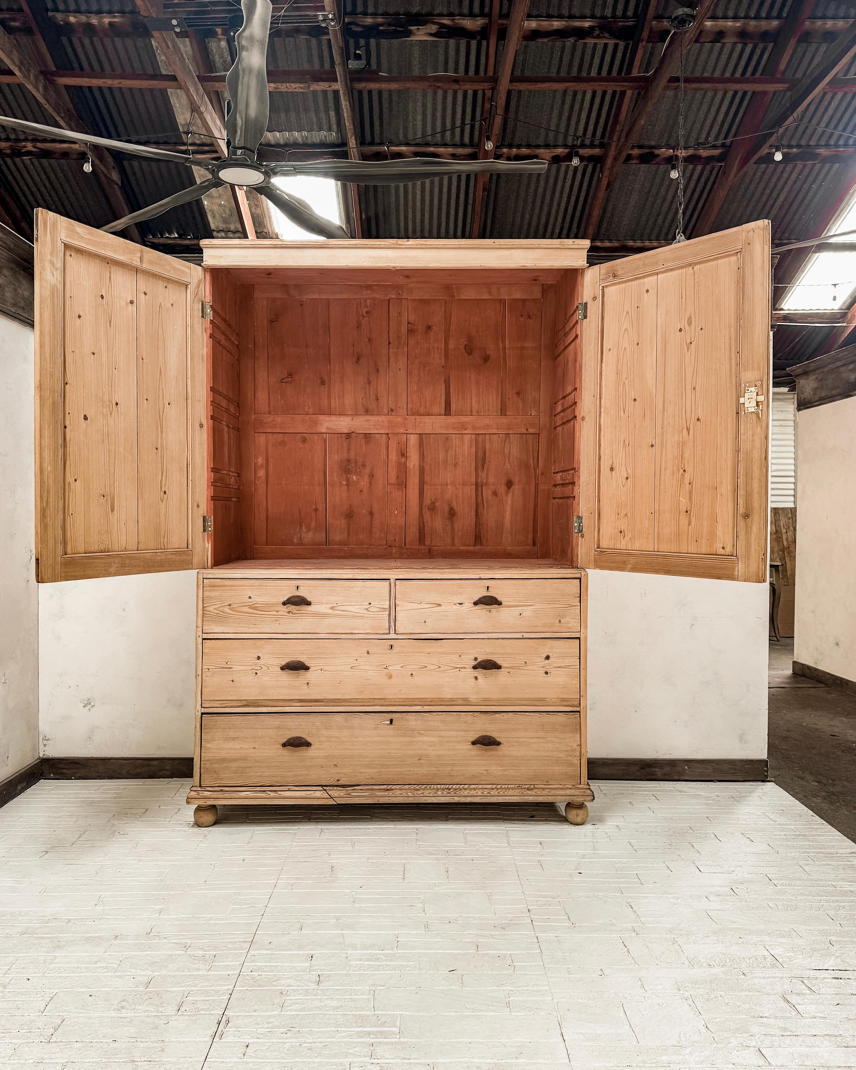 19th Century English White Pine Housekeeper's Cupboard 12
