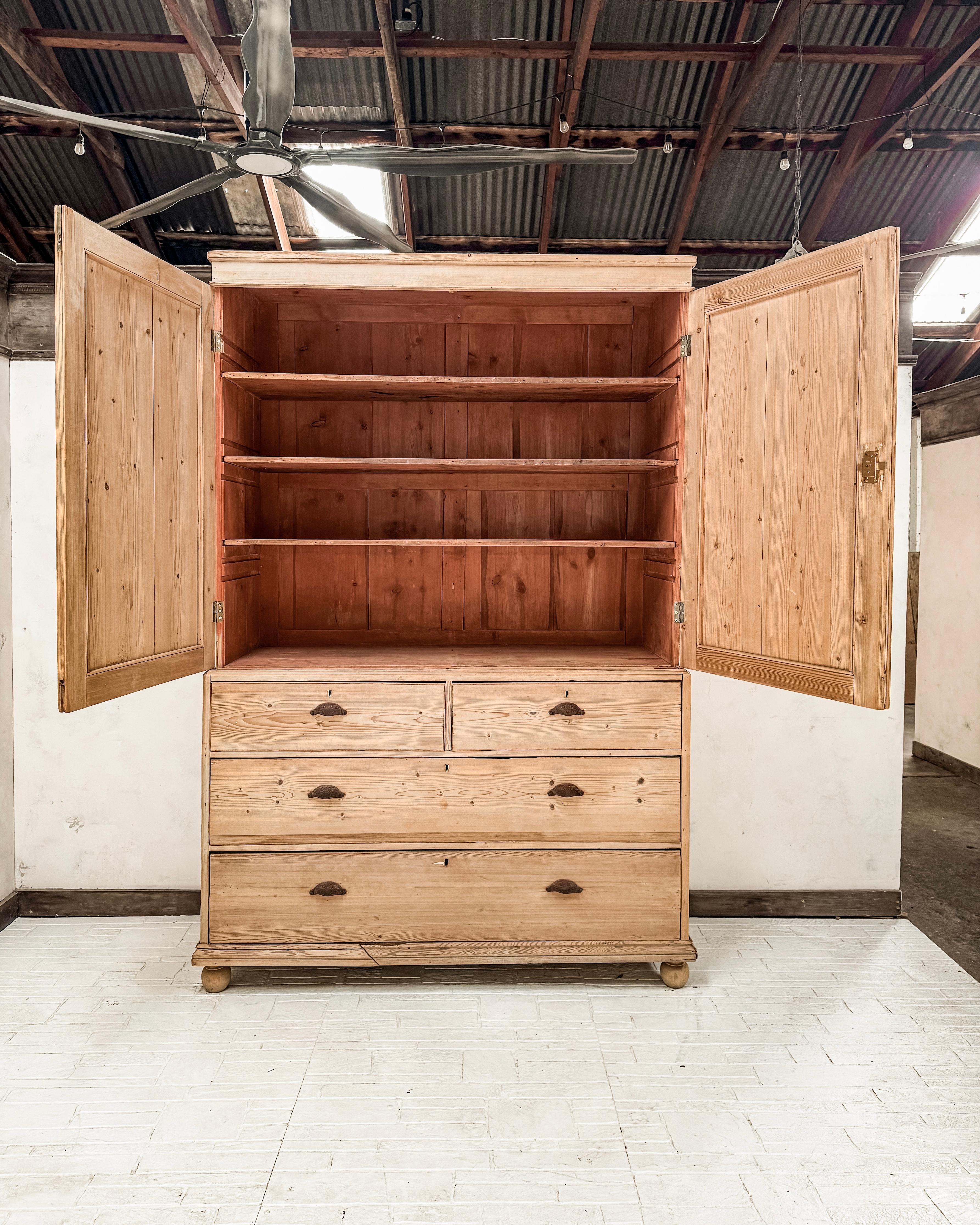 19th Century English White Pine Housekeeper's Cupboard 13