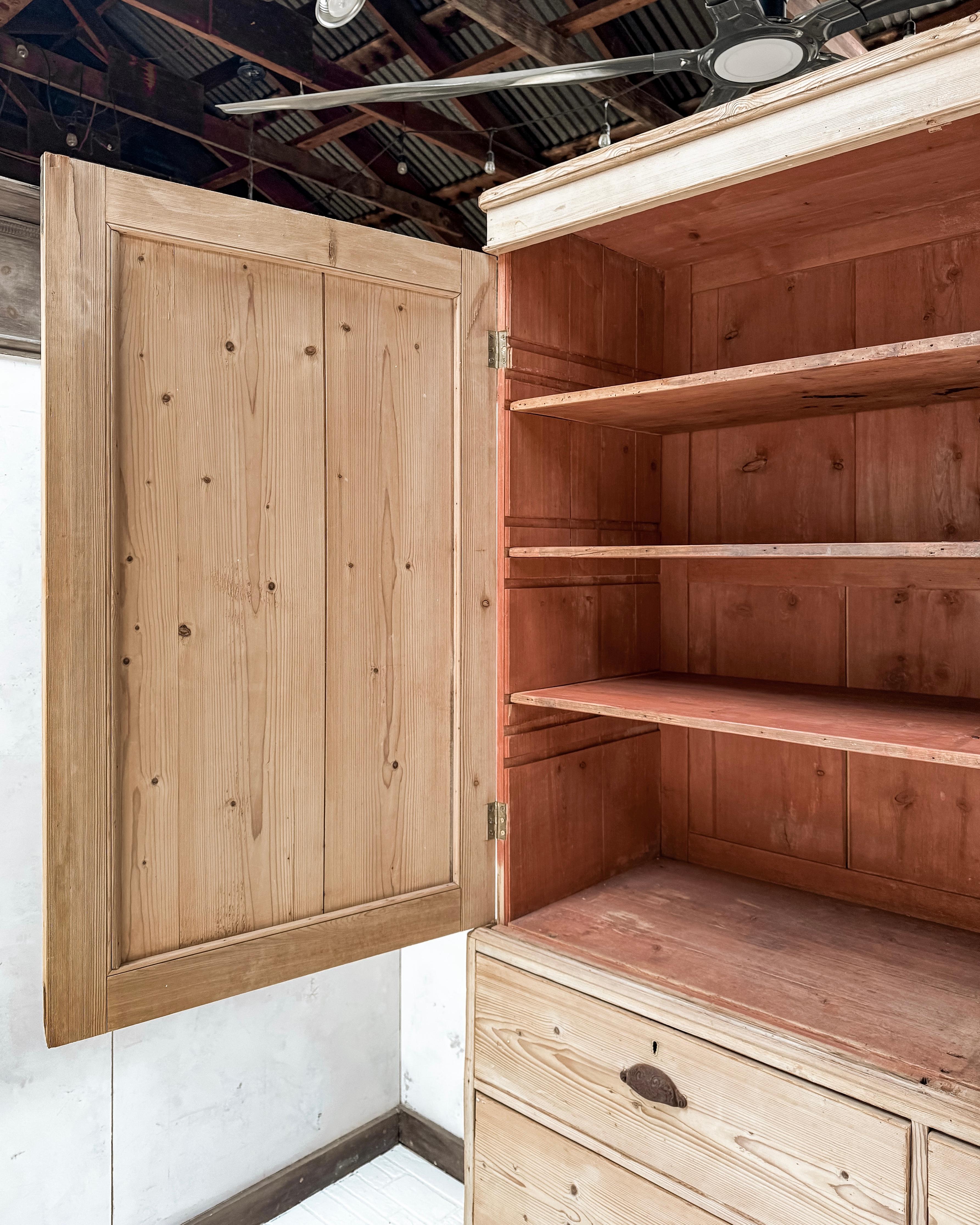 19th Century English White Pine Housekeeper's Cupboard 15