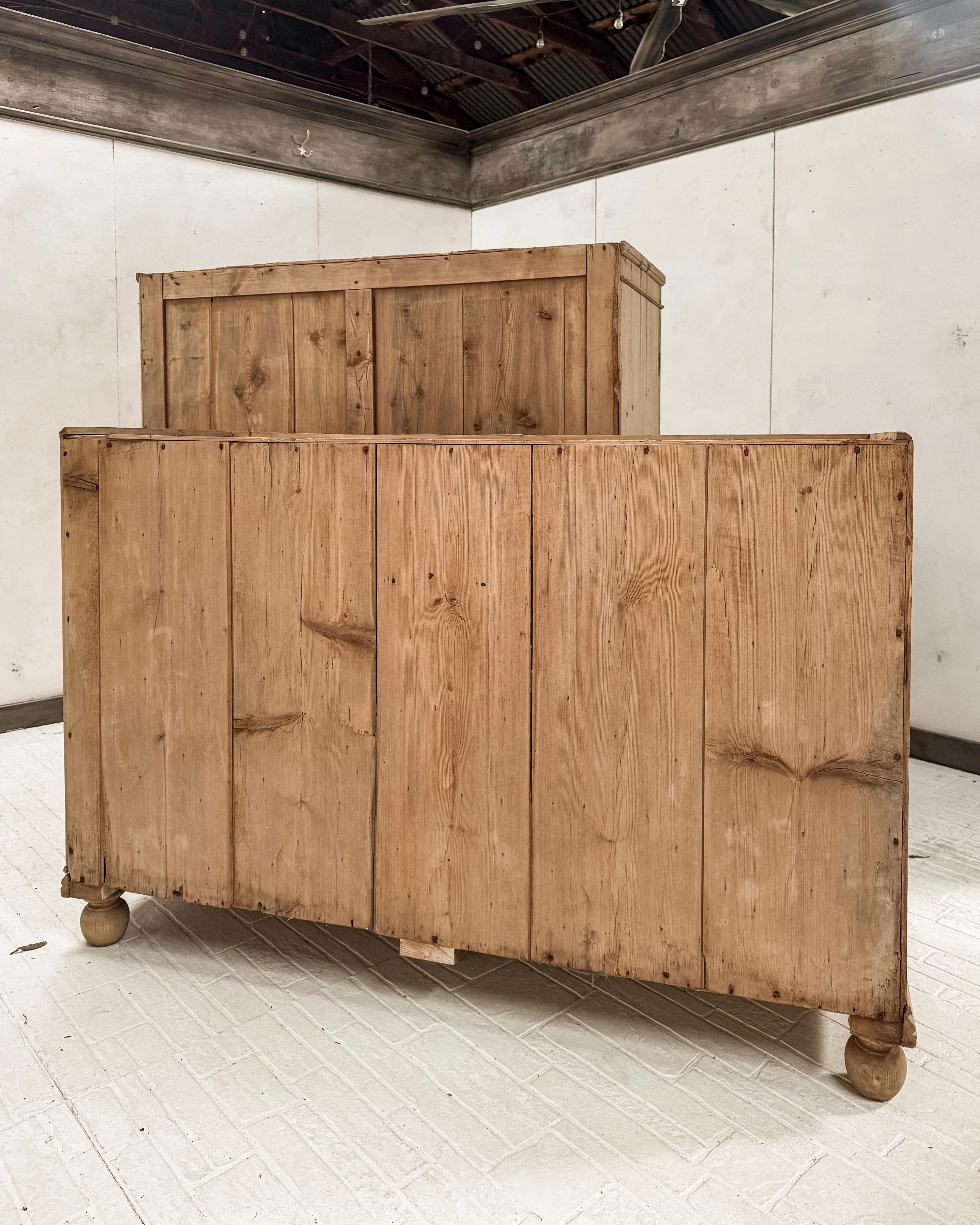 19th Century English White Pine Housekeeper's Cupboard 16
