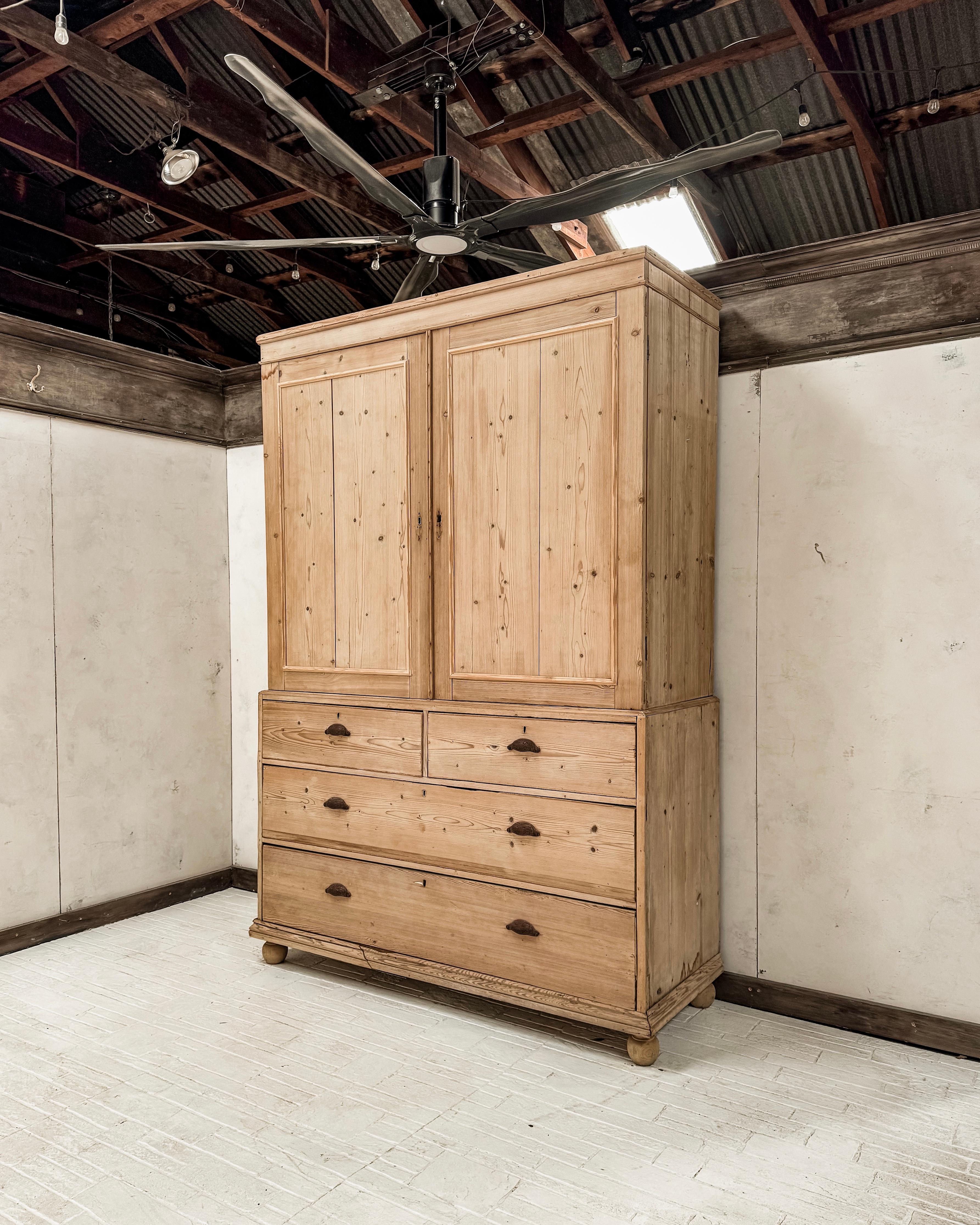 High Victorian 19th Century English White Pine Housekeeper's Cupboard