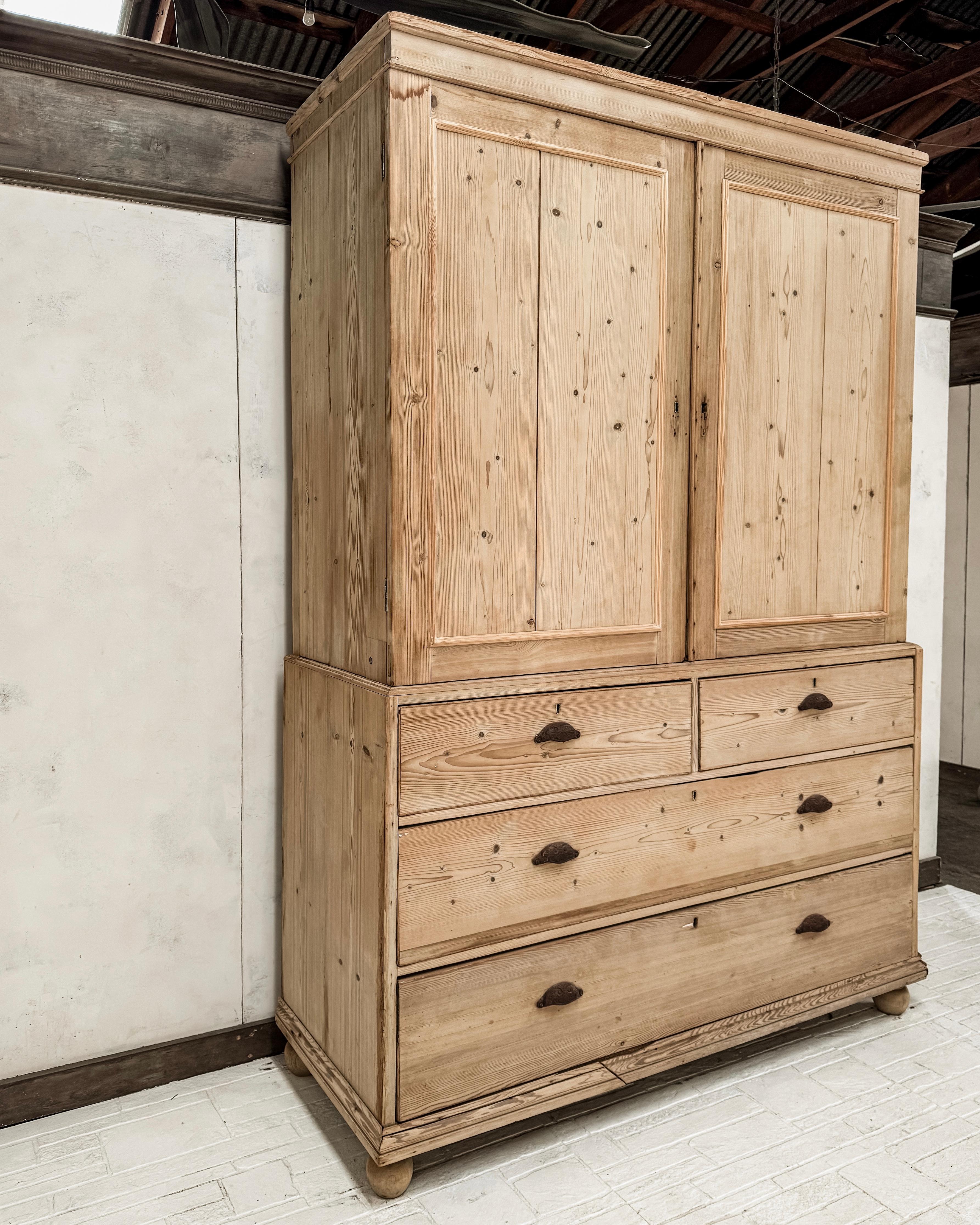 19th Century English White Pine Housekeeper's Cupboard 2
