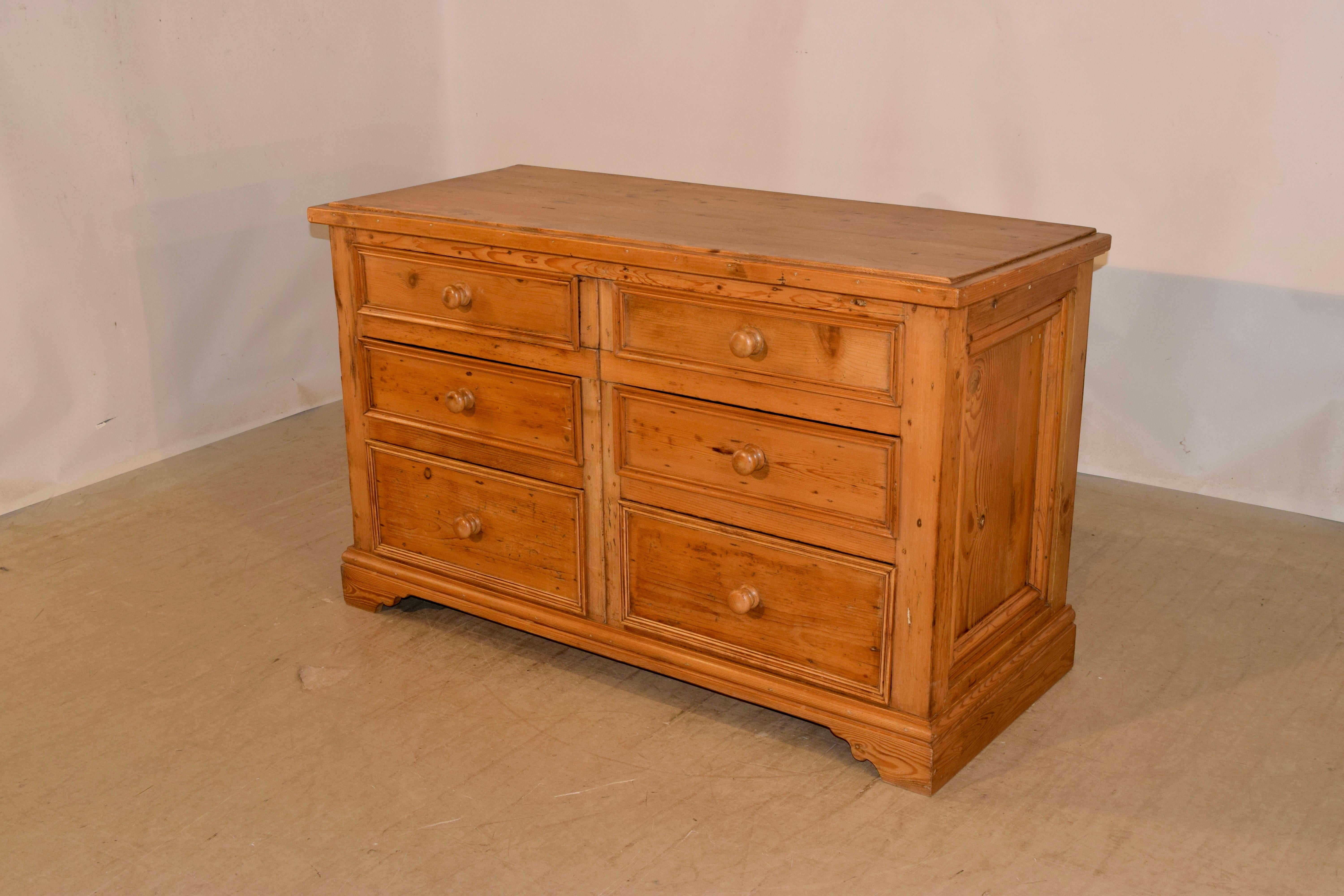 english pine chest of drawers