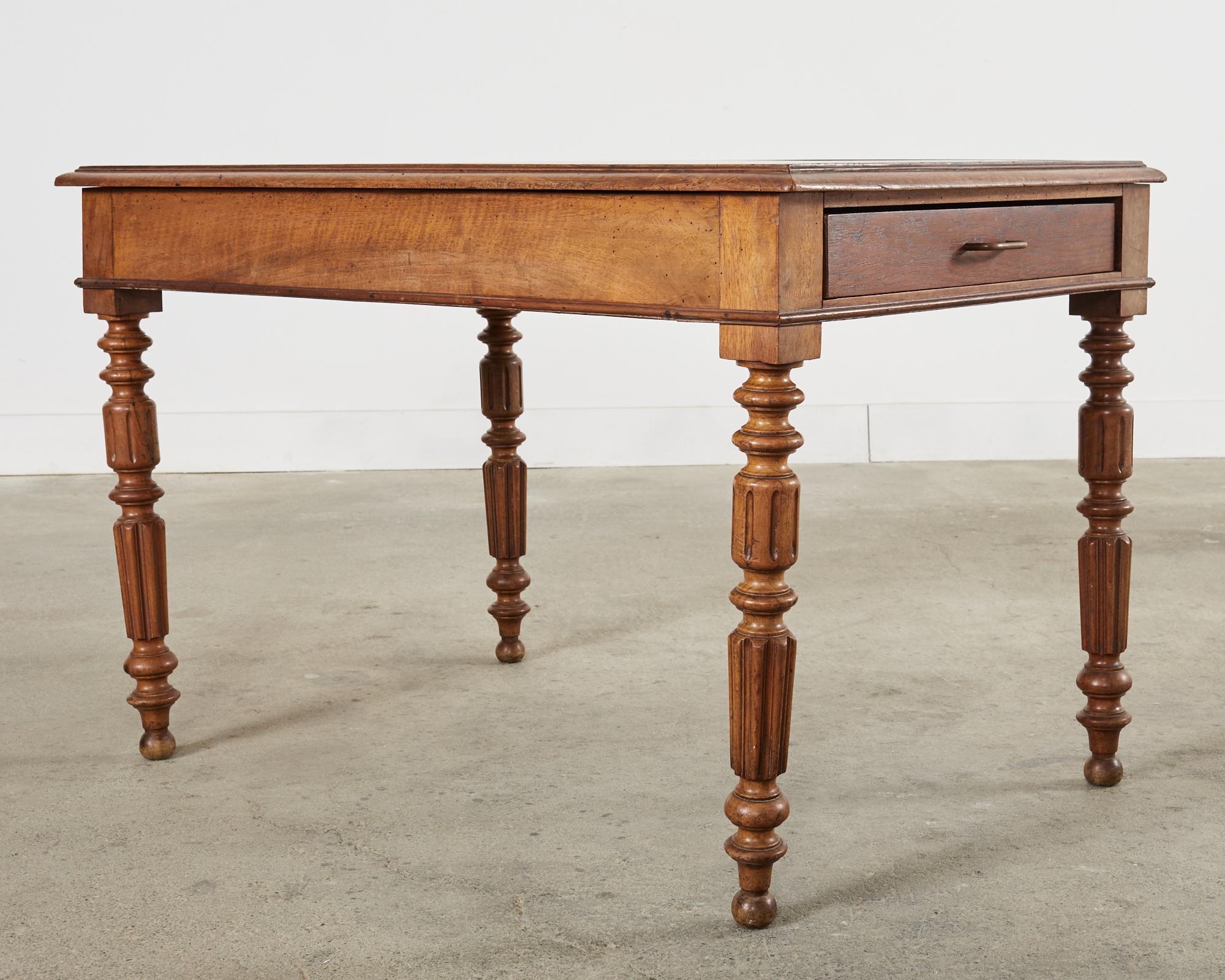 Hand-Crafted 19th Century English William IV Fruitwood Writing Table or Desk For Sale