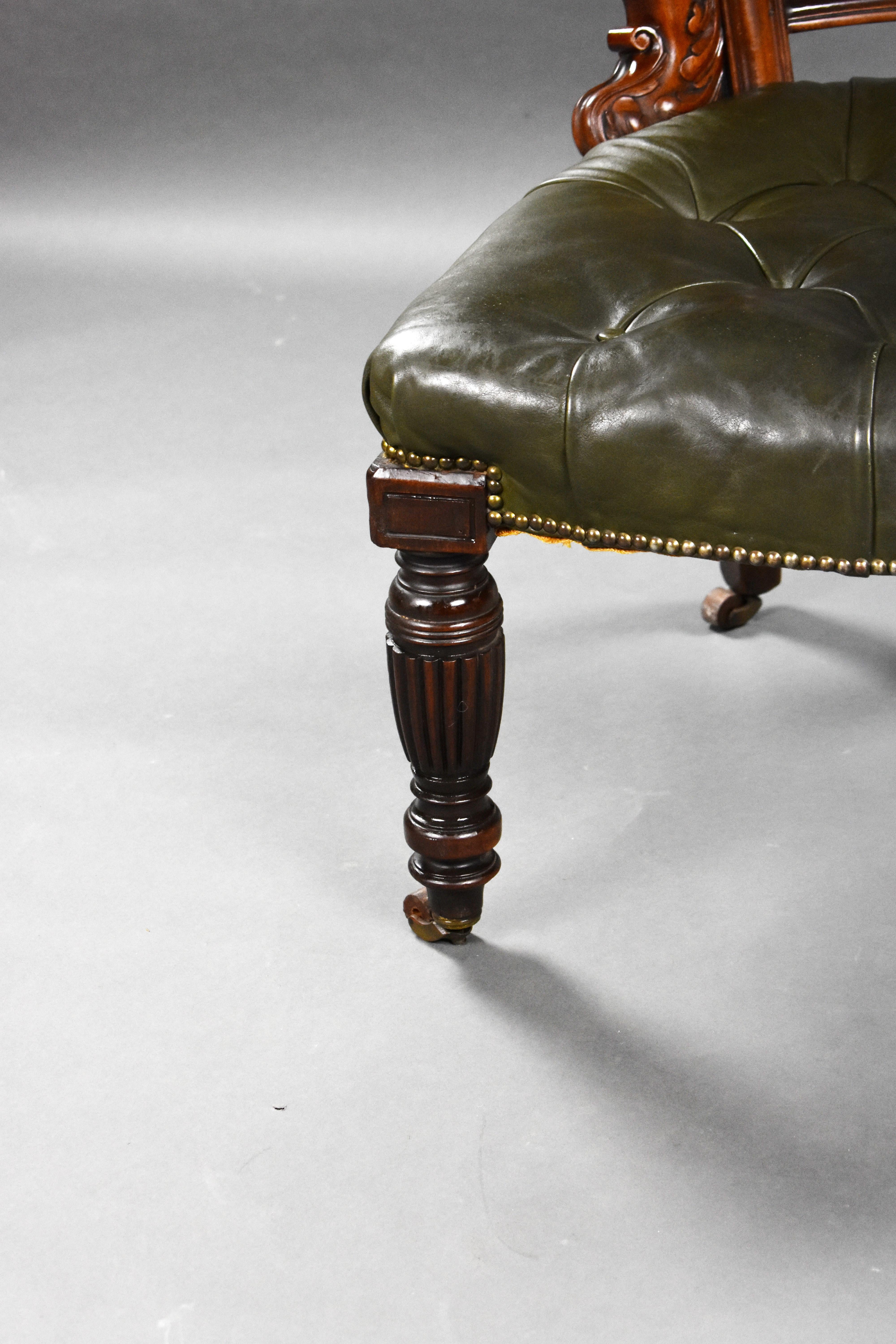 Englischer William IV.-Lederstuhl aus dem 19. Jahrhundert im Angebot 7