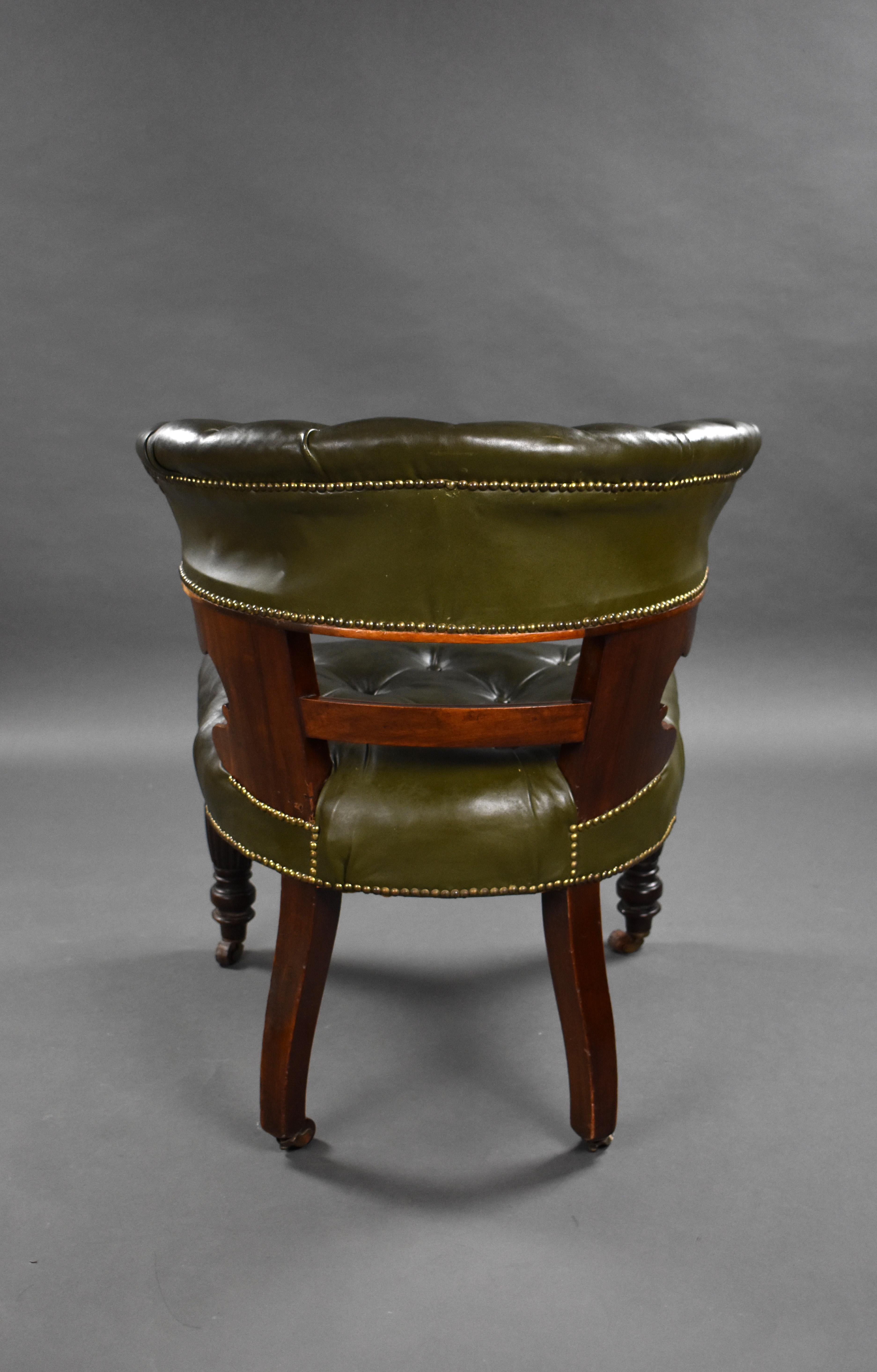Englischer William IV.-Lederstuhl aus dem 19. Jahrhundert im Angebot 1