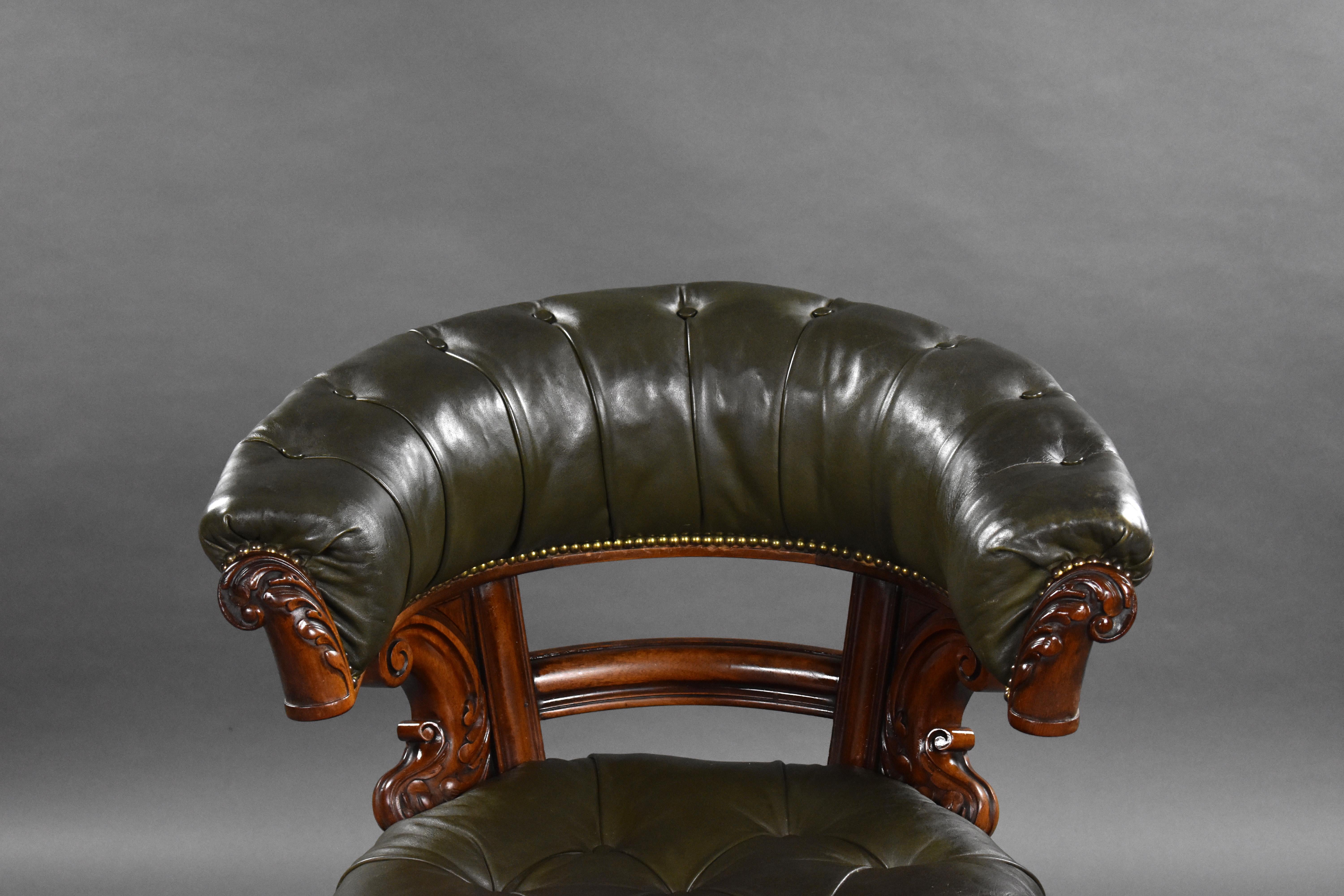 19th Century English William IV Leather Chair For Sale 3