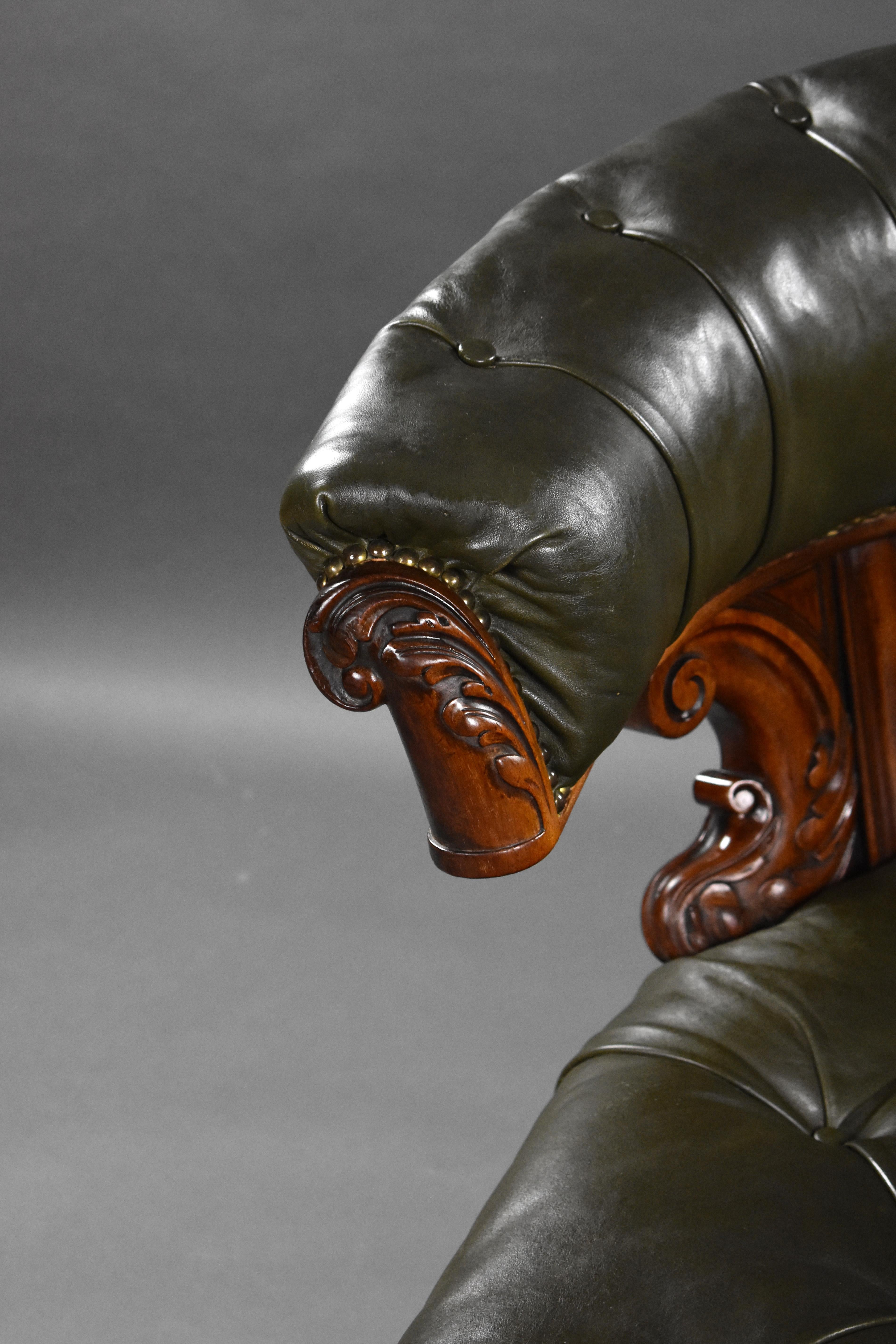 19th Century English William IV Leather Chair For Sale 5