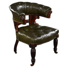 Chaise anglaise du 19ème siècle en cuir William IV