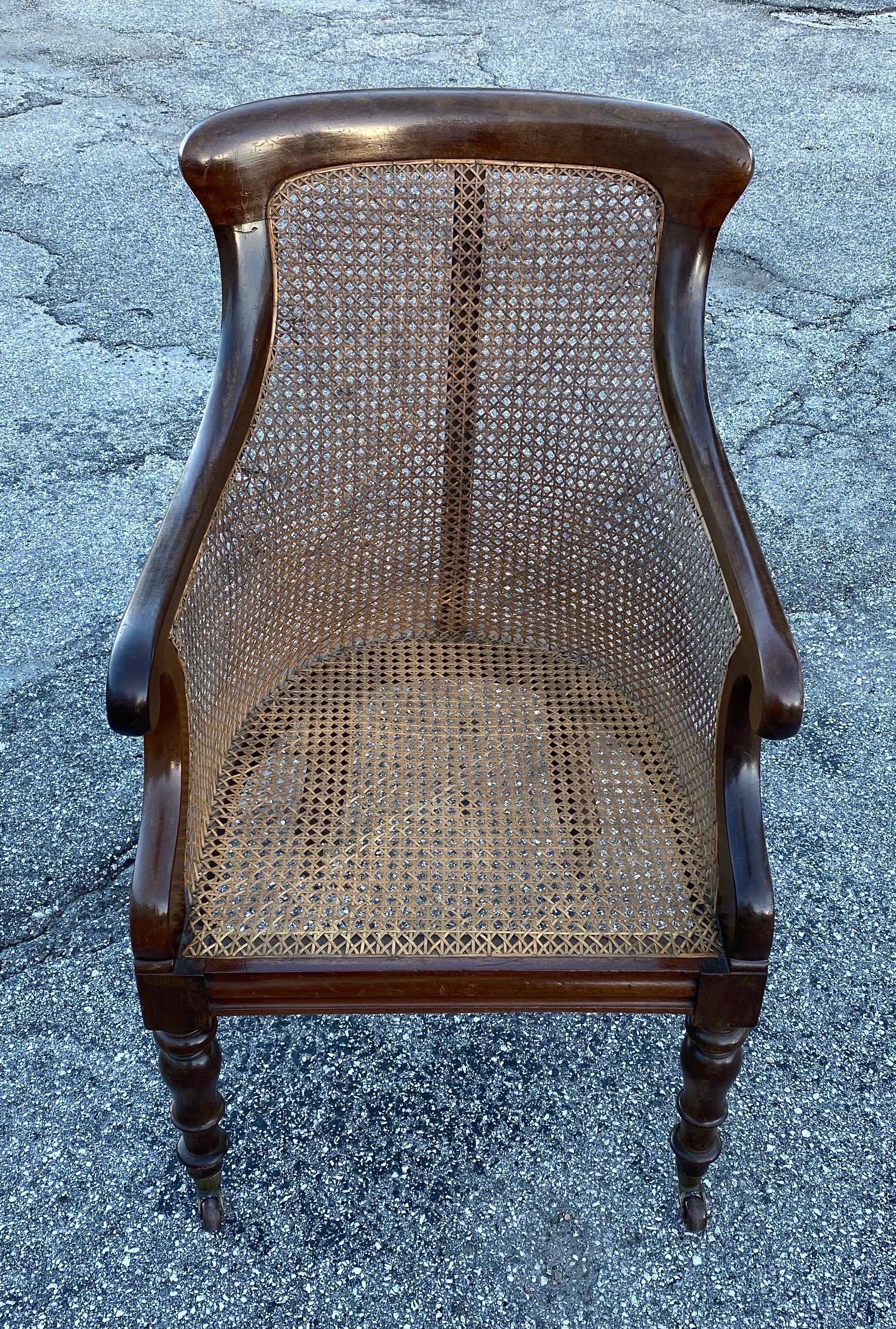 19th Century English William IV Mahogany Library Chair 1