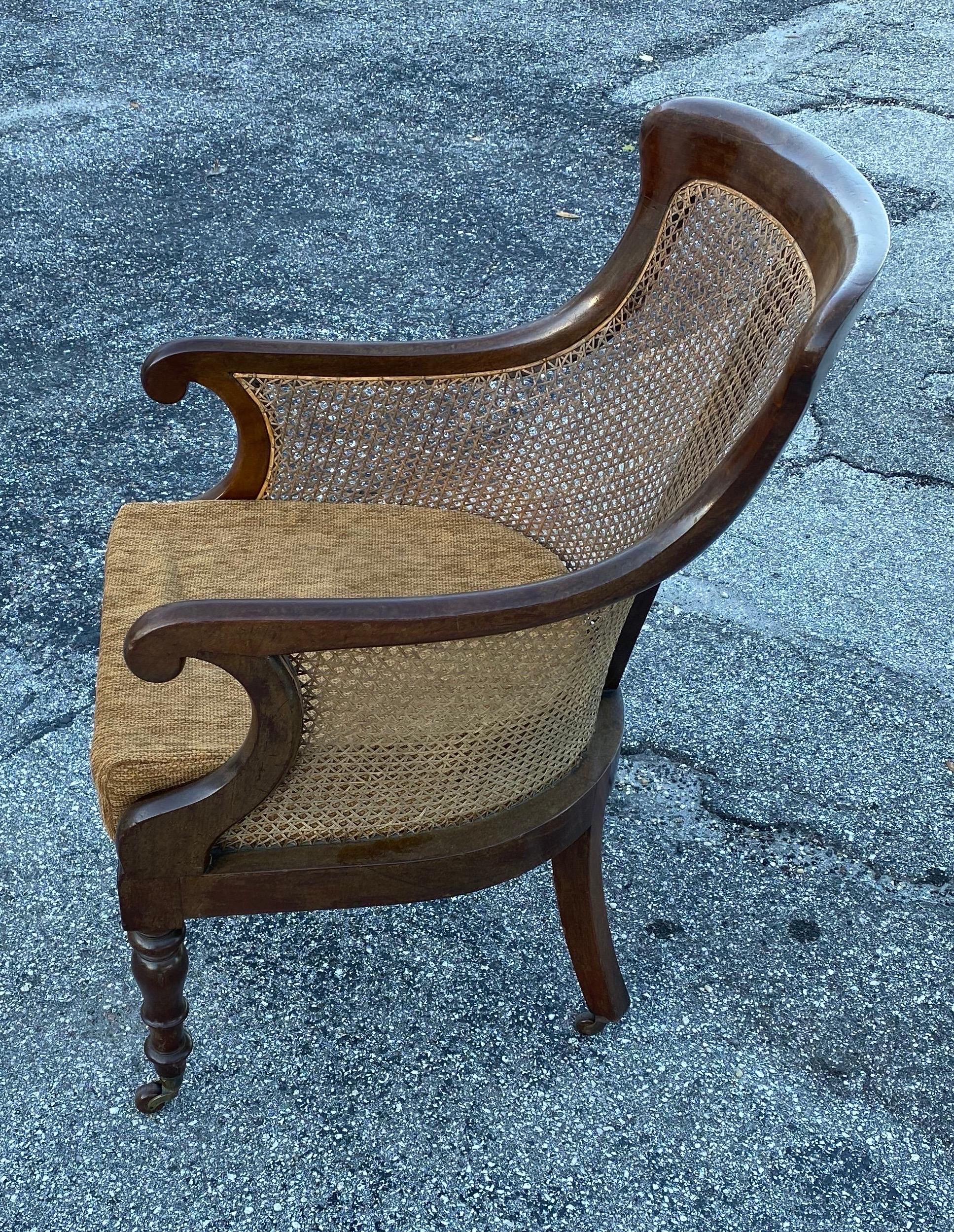 19th Century English William IV Mahogany Library Chair 2