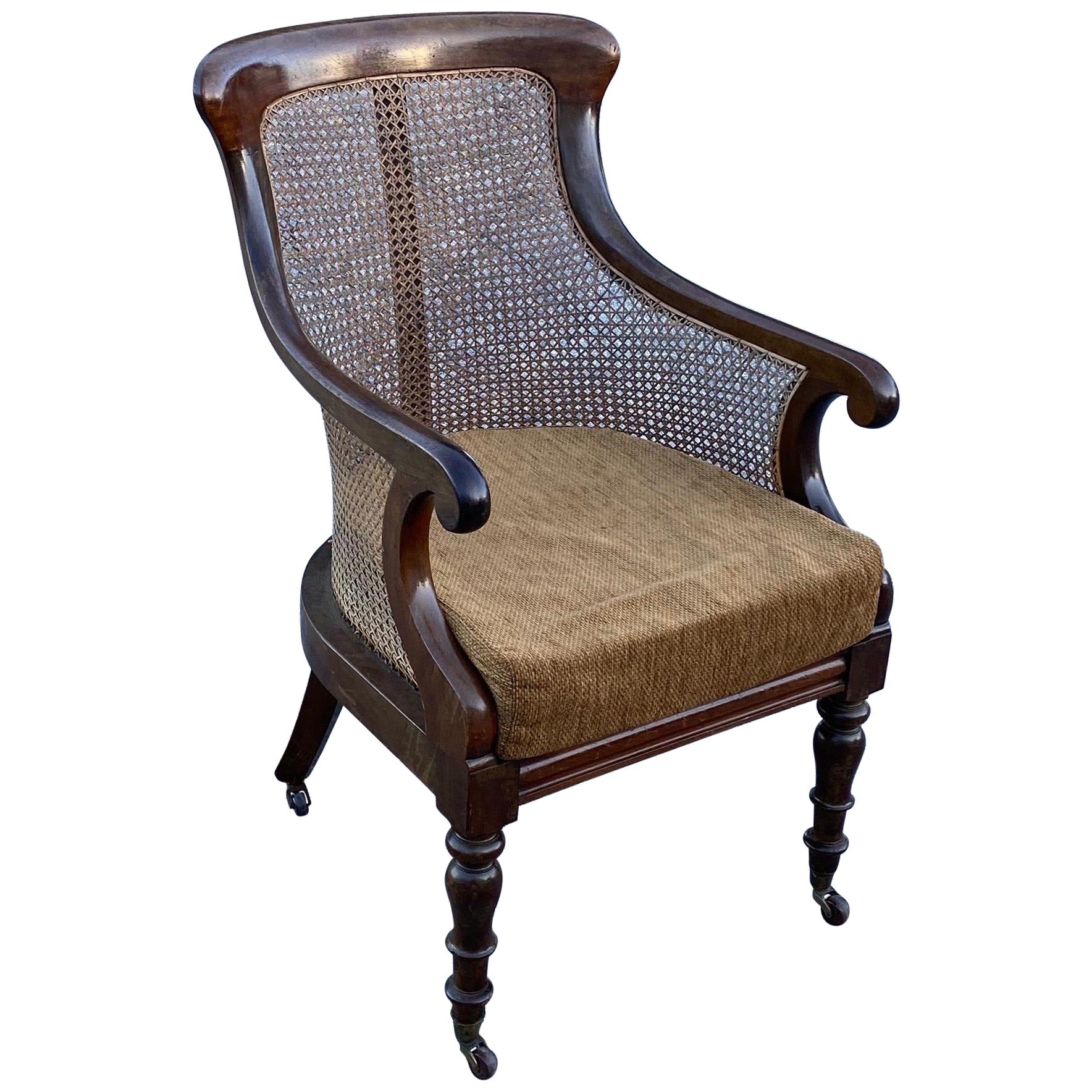 19th Century English William IV Mahogany Library Chair