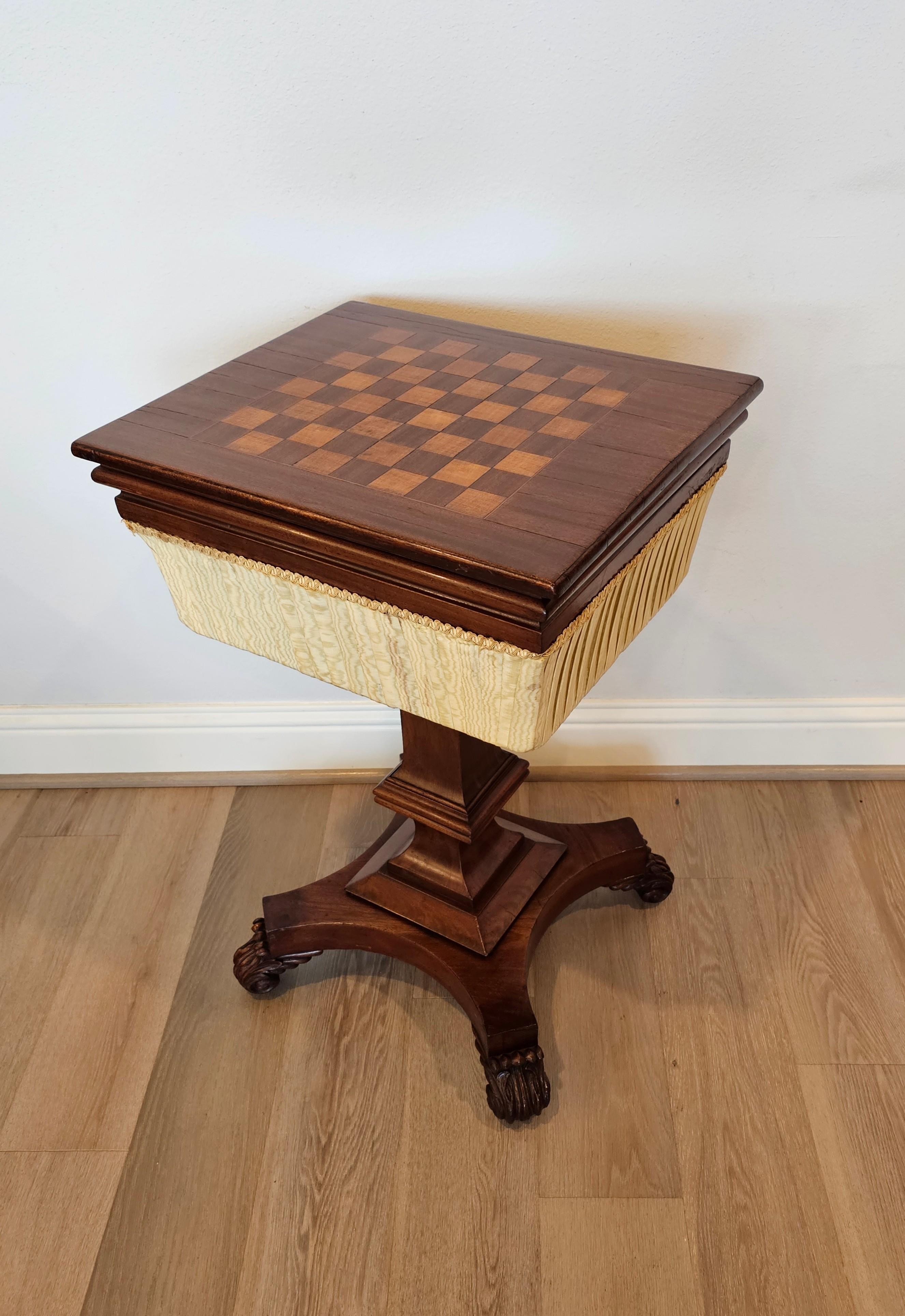 19th Century English William IV Period Mahogany Games Table Sewing Stand  For Sale 6