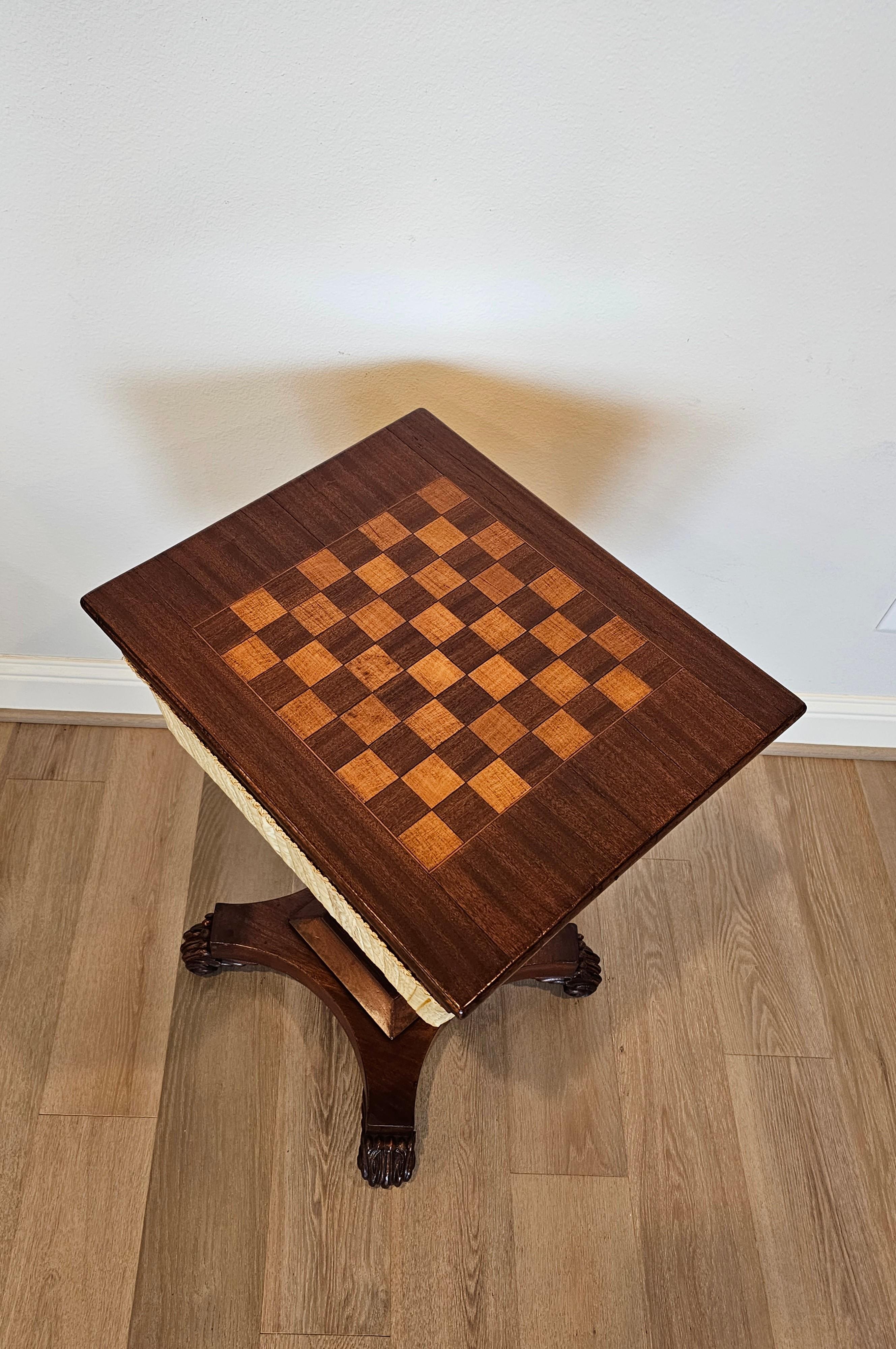 19. Jahrhundert Englisch William IV Periode Mahagoni Spiele Tabelle Sewing Stand  im Angebot 8