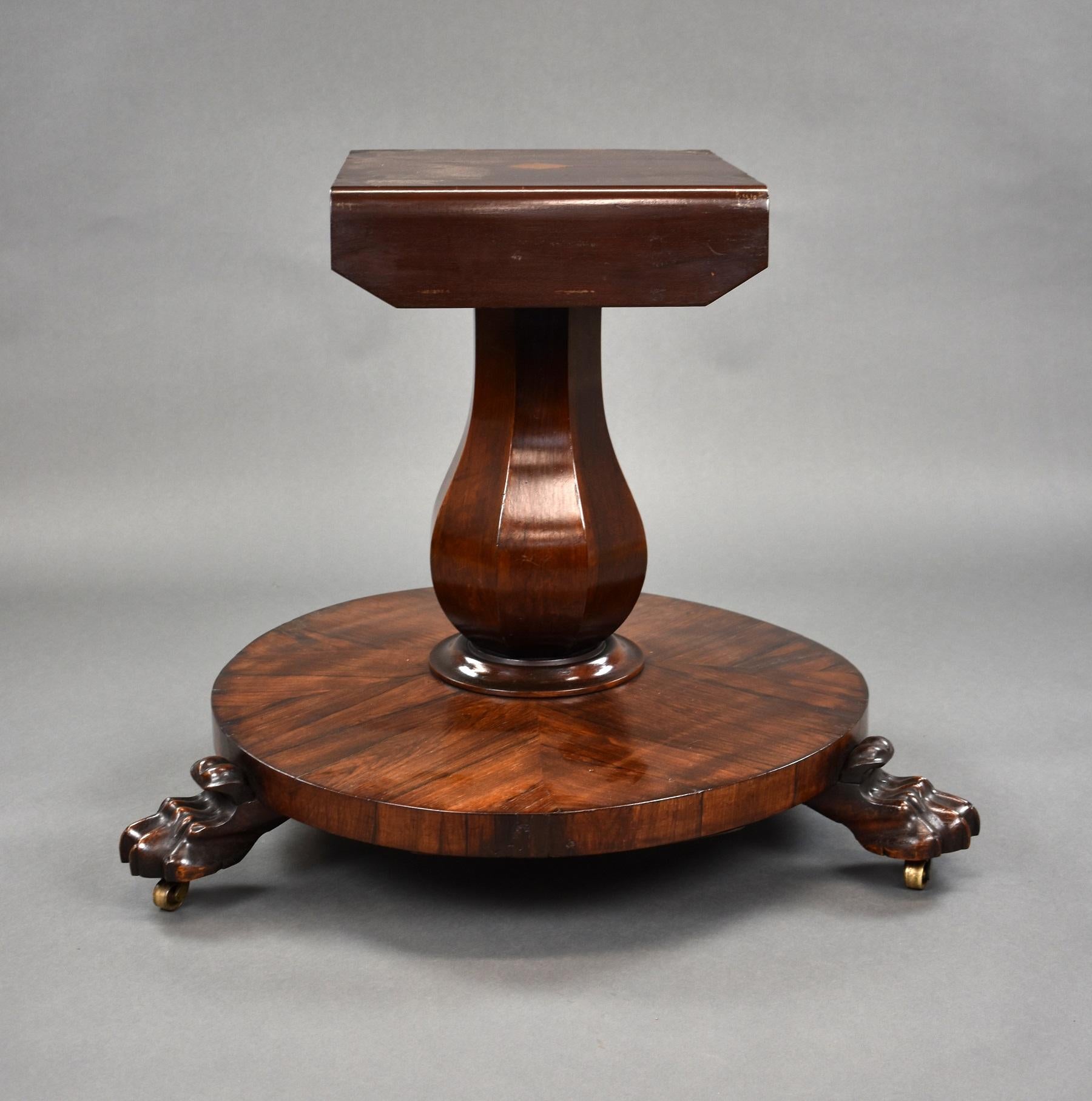 19th Century English William IV Rosewood Circular Breakfast Table In Good Condition In Chelmsford, Essex