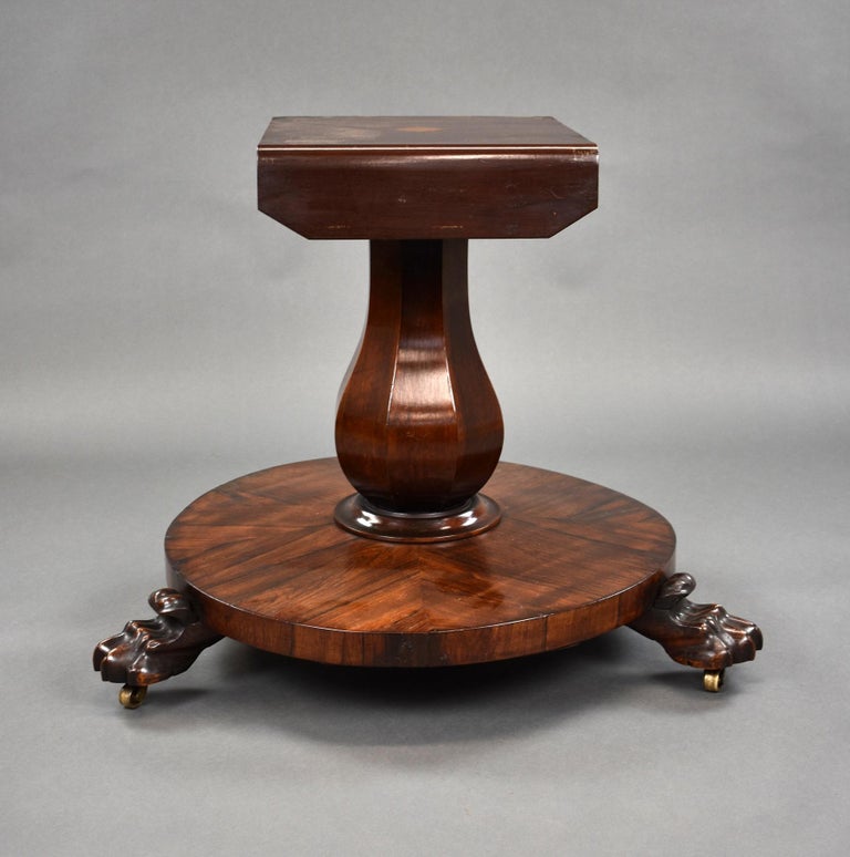 19th Century English William IV Rosewood Circular Breakfast Table In Good Condition For Sale In Chelmsford, Essex