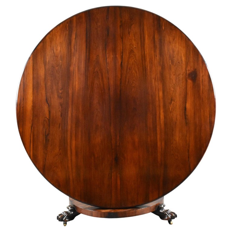 19th Century English William IV Rosewood Circular Breakfast Table For Sale
