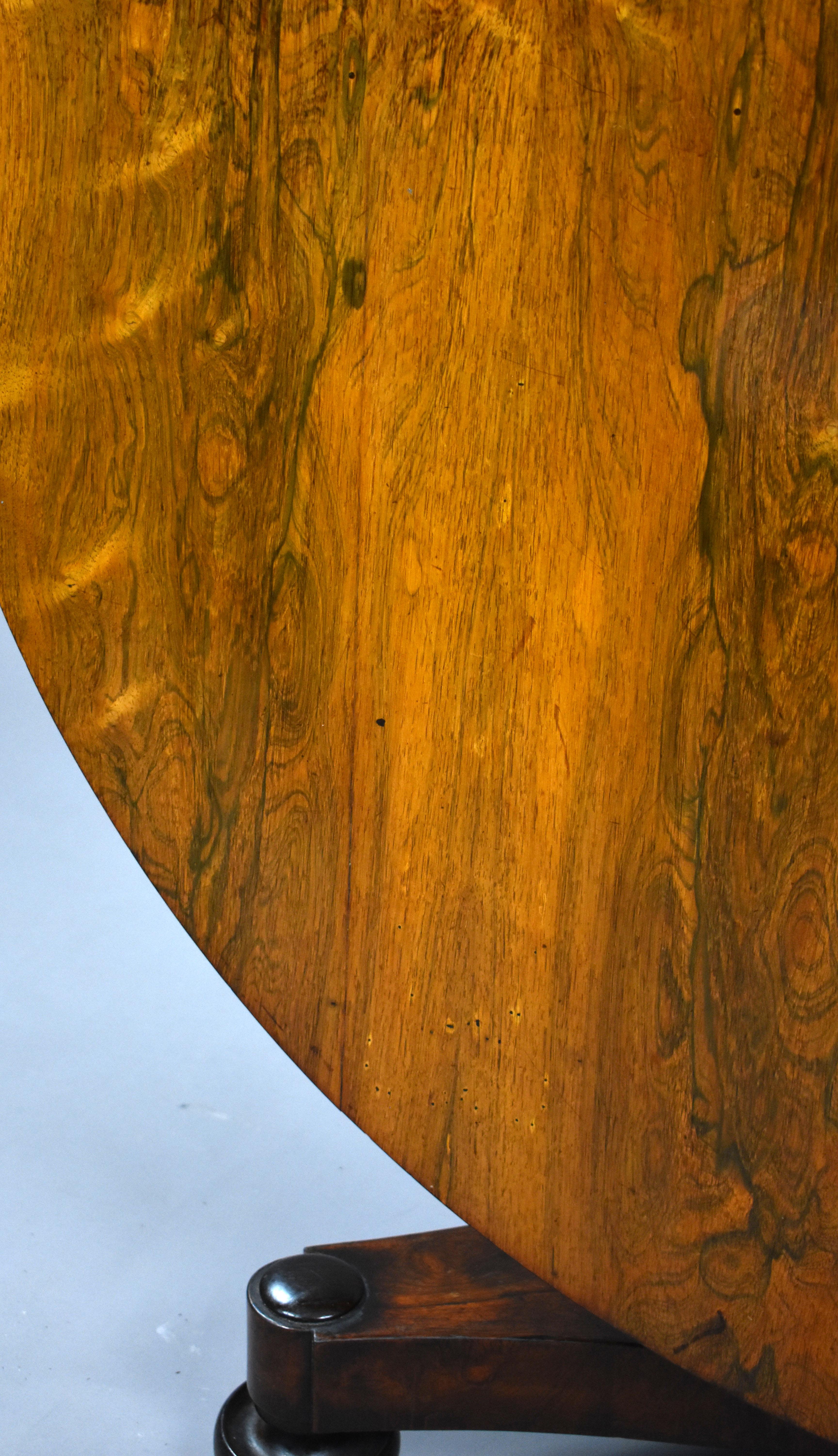 19th Century English William IV Rosewood Circular Dining Table 3