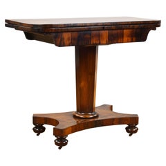 19th Century English William IV Rosewood Fold Over Card Table