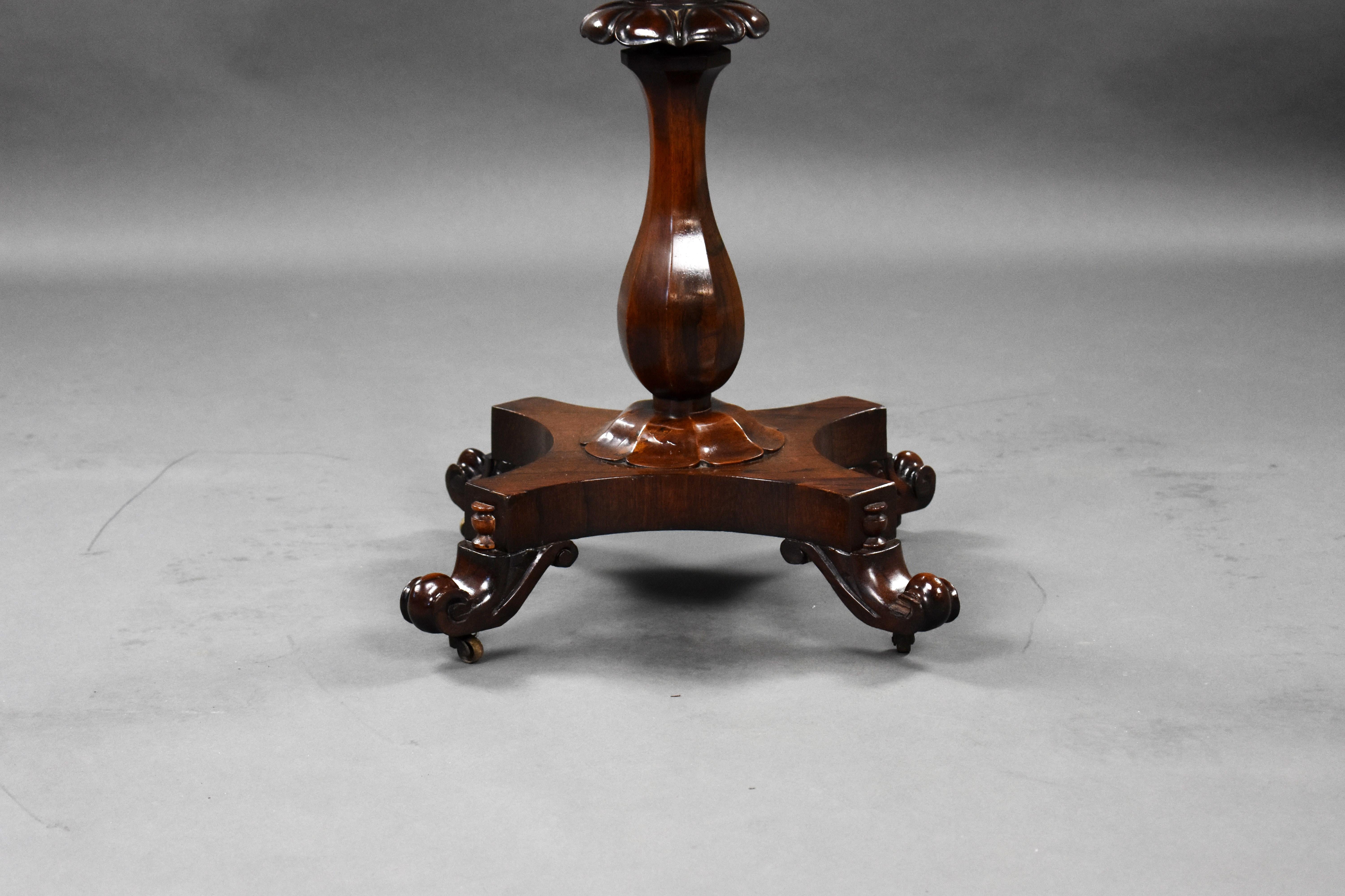 19th Century English William IV Rosewood Tea Poy For Sale 5