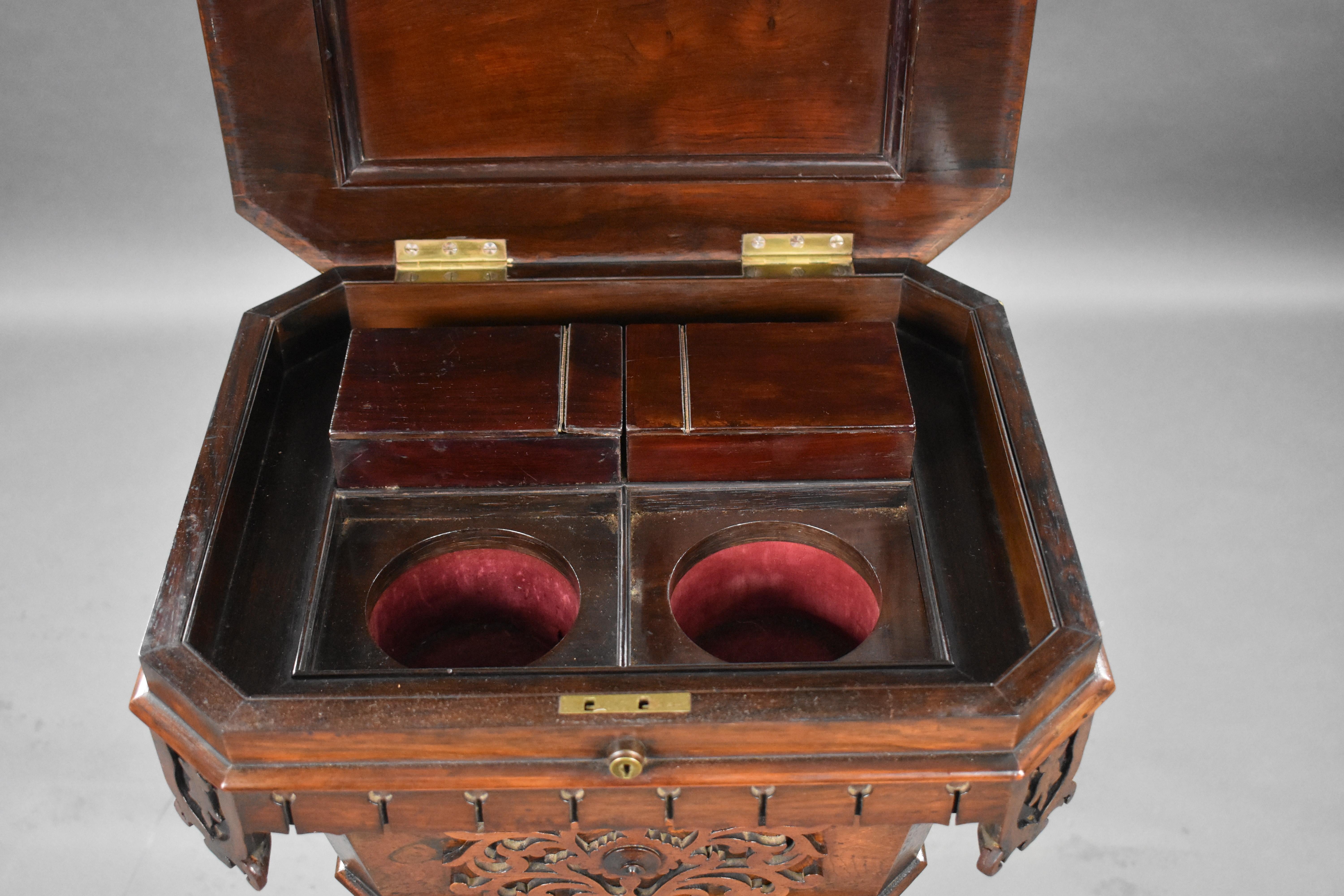 19th Century English William IV Rosewood Tea Poy For Sale 7