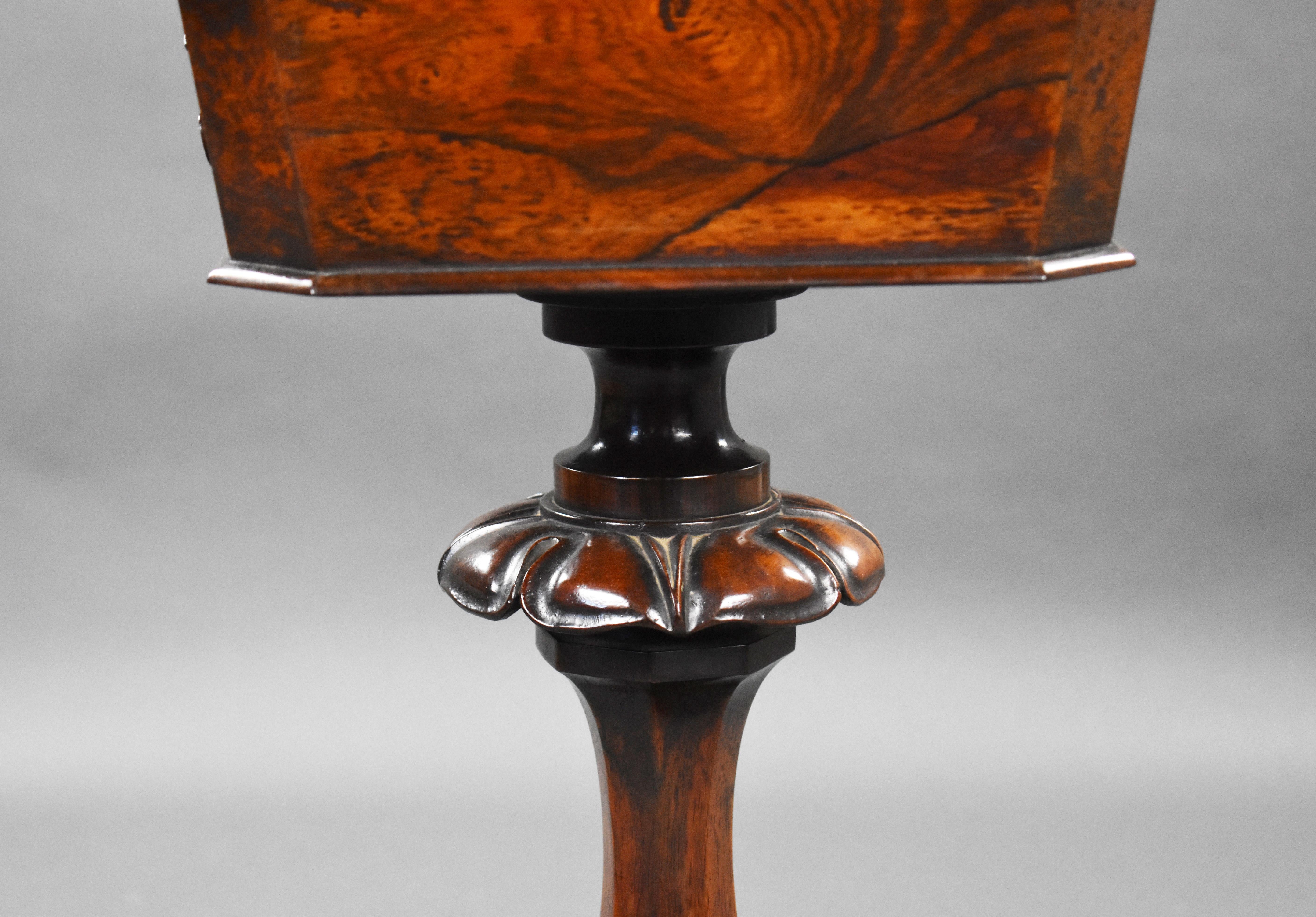 19th Century English William IV Rosewood Tea Poy For Sale 9
