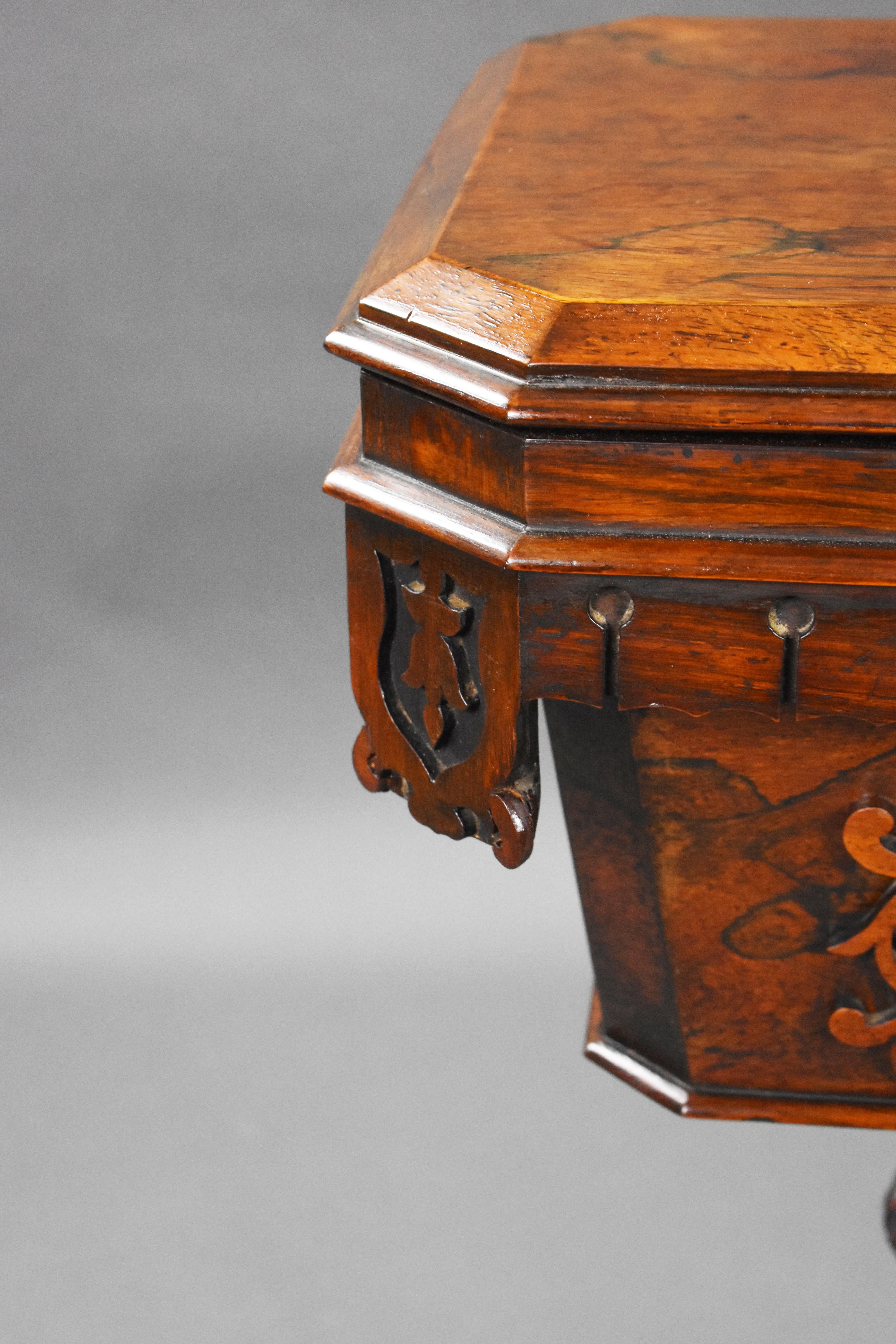 19th Century English William IV Rosewood Tea Poy For Sale 10