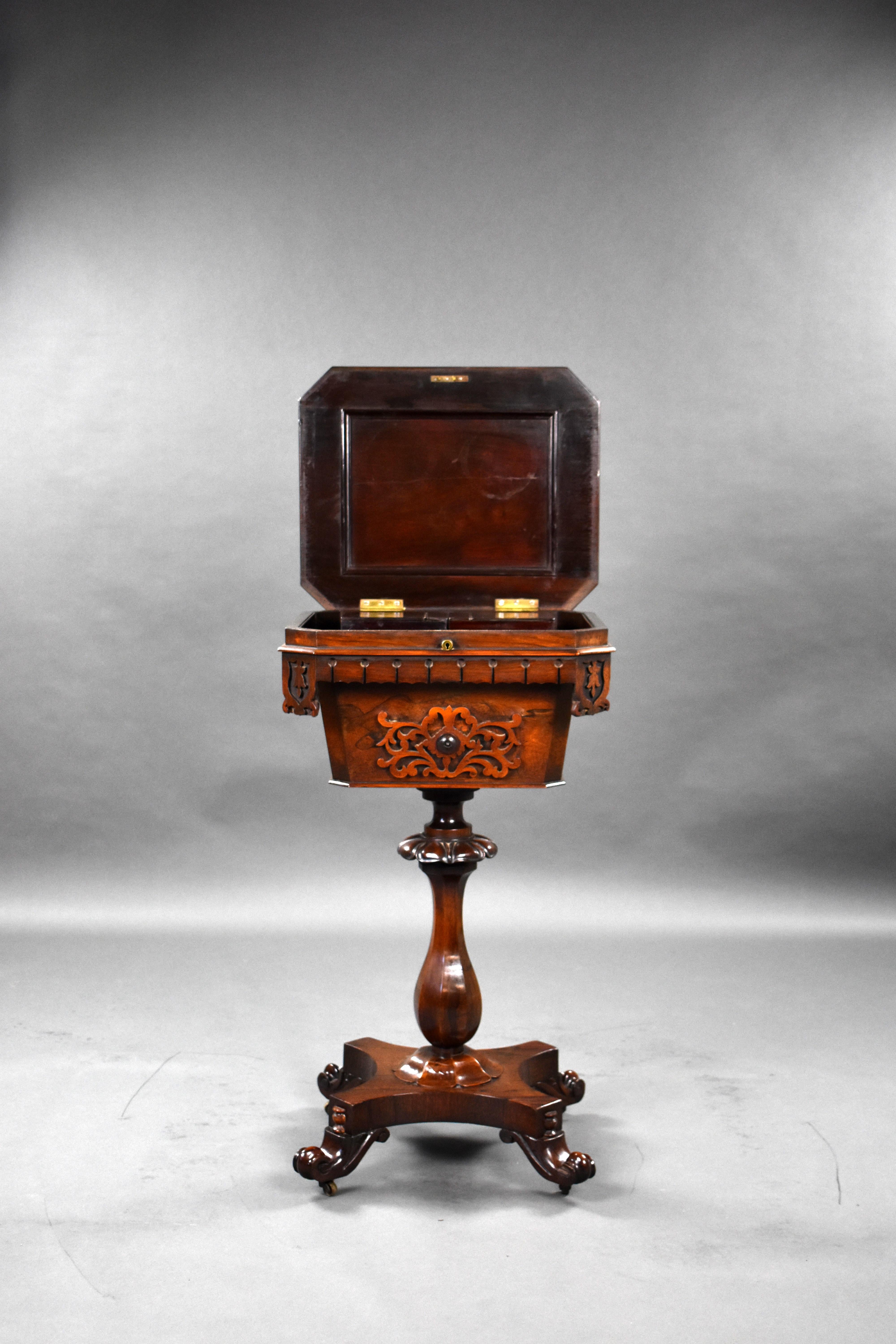 19th Century English William IV Rosewood Tea Poy For Sale 3