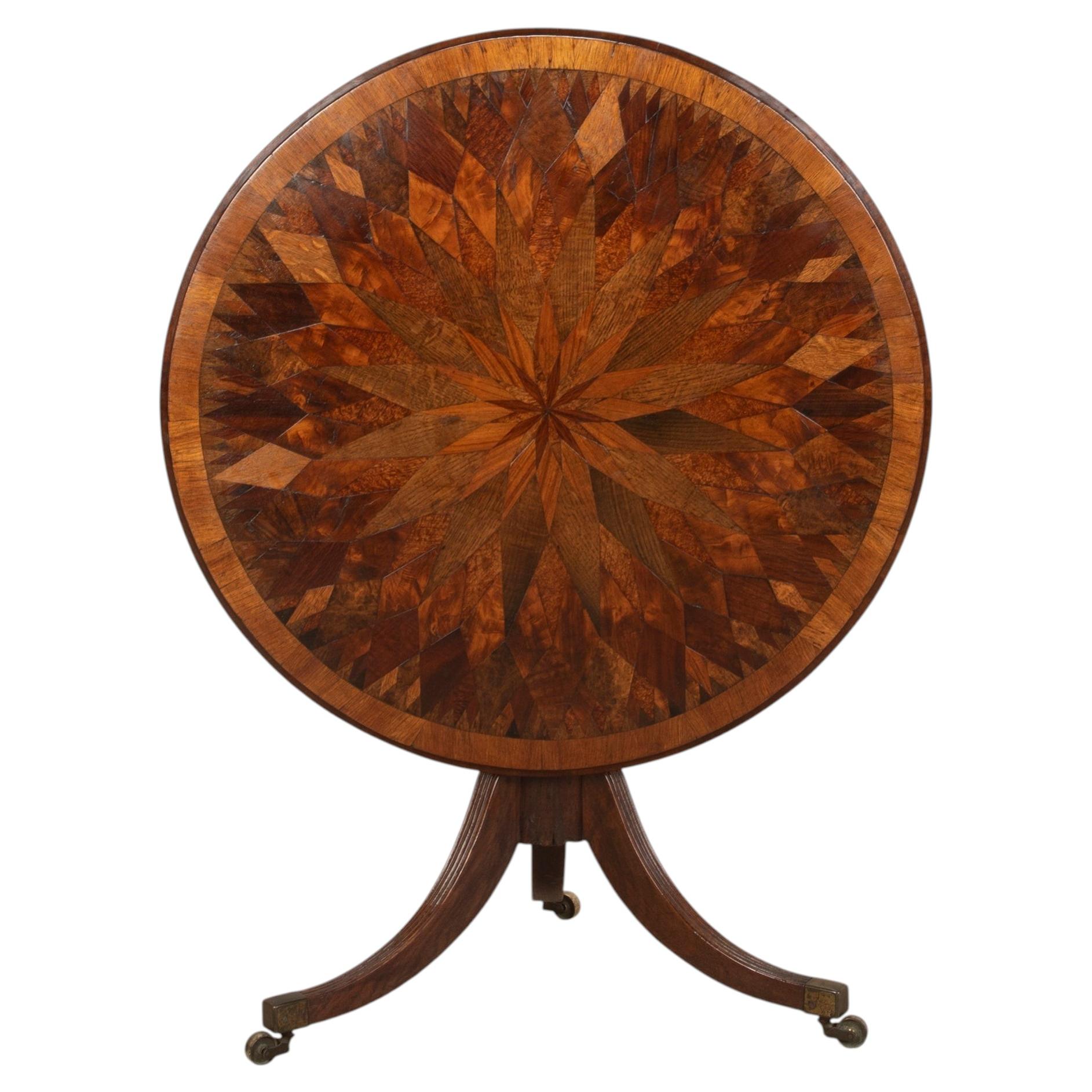 Mesa de centro de madera inglesa del siglo XIX William IV Specimen