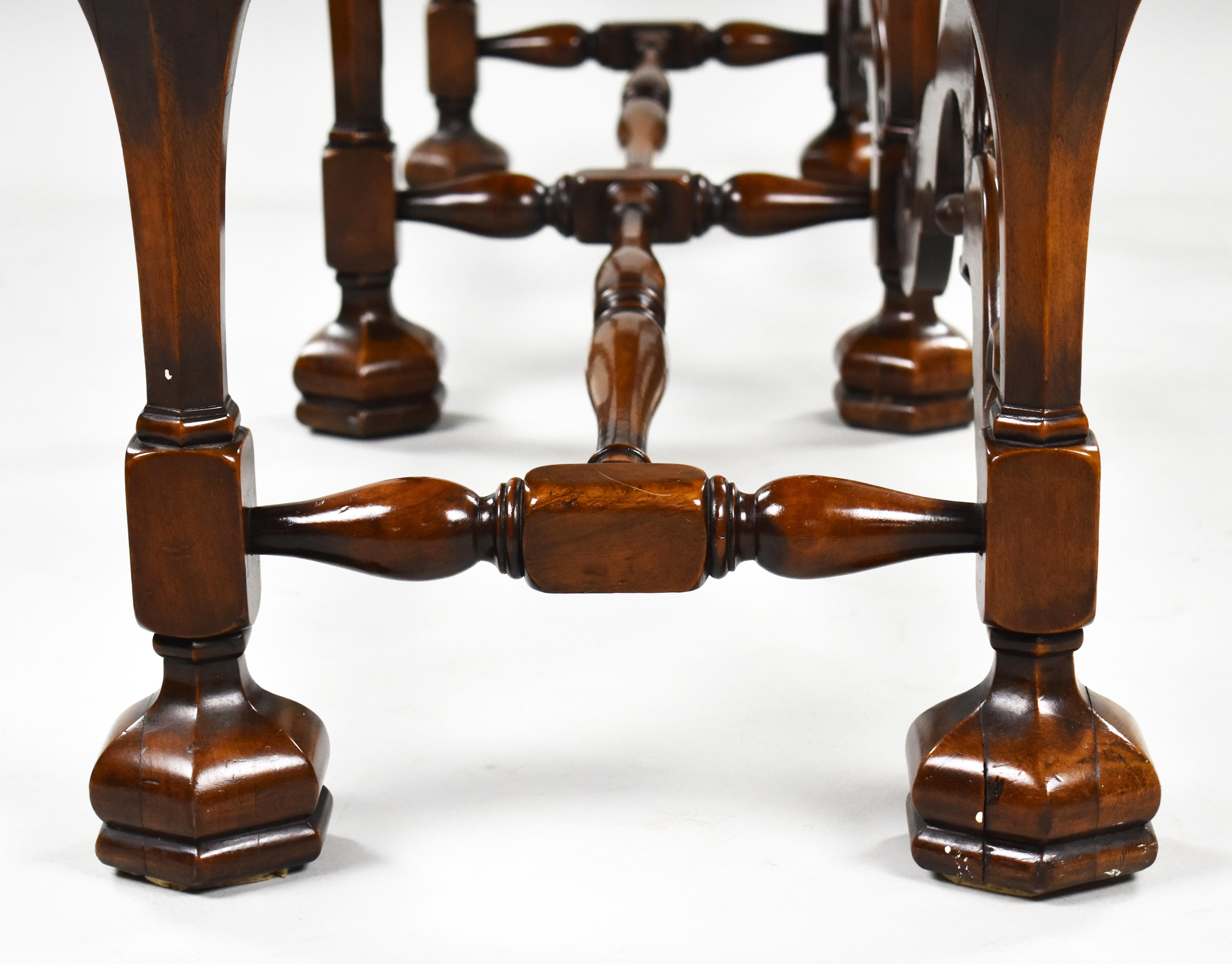 19th Century English William & Mary Revival Walnut Dresser Base 9
