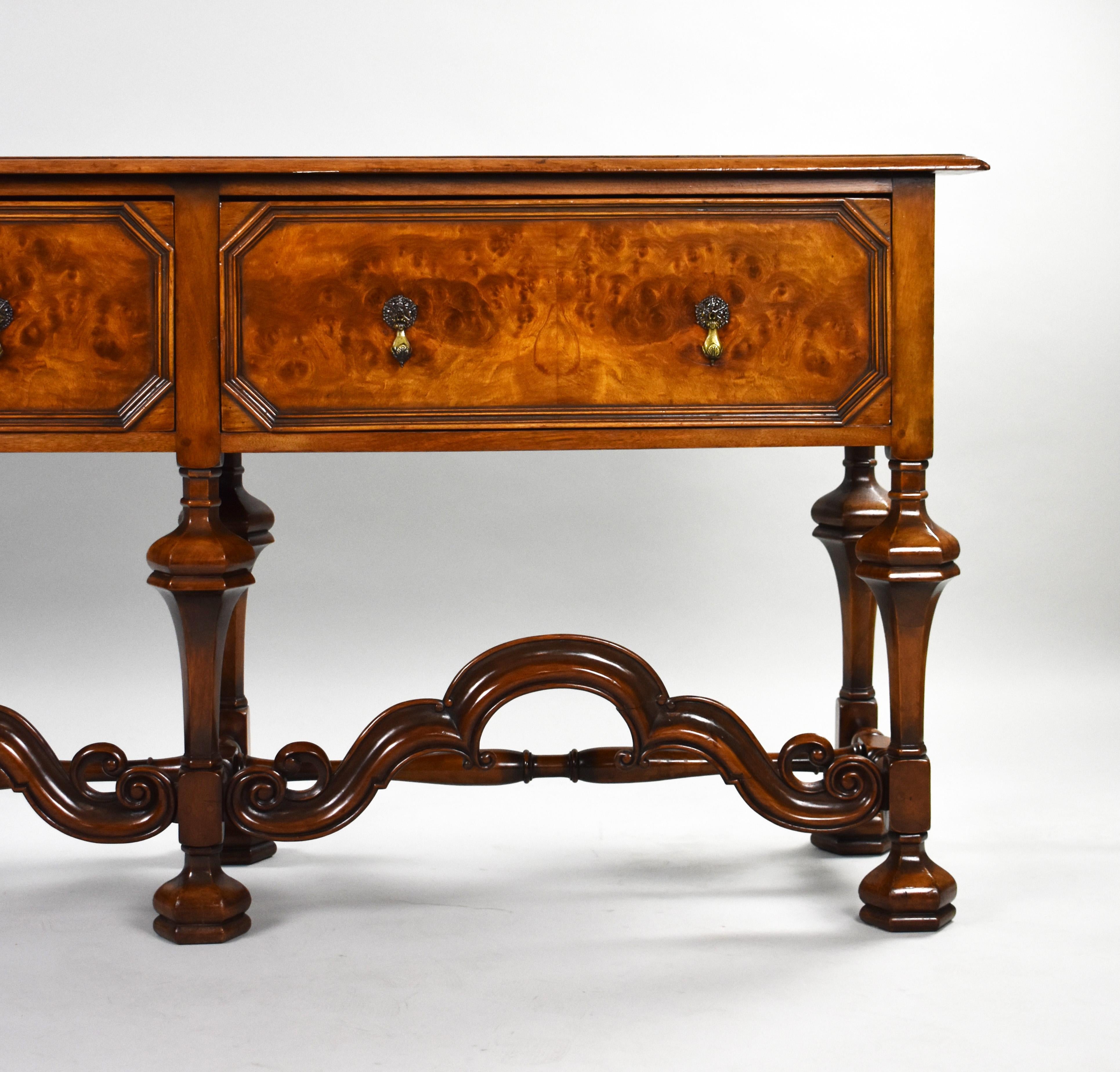19th Century English William & Mary Revival Walnut Dresser Base 3